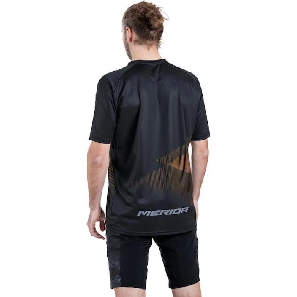 Merida Trikot MTB STRIPE S Schwarz/orange - robustes MTB-Trikot für Trail und... 2/3