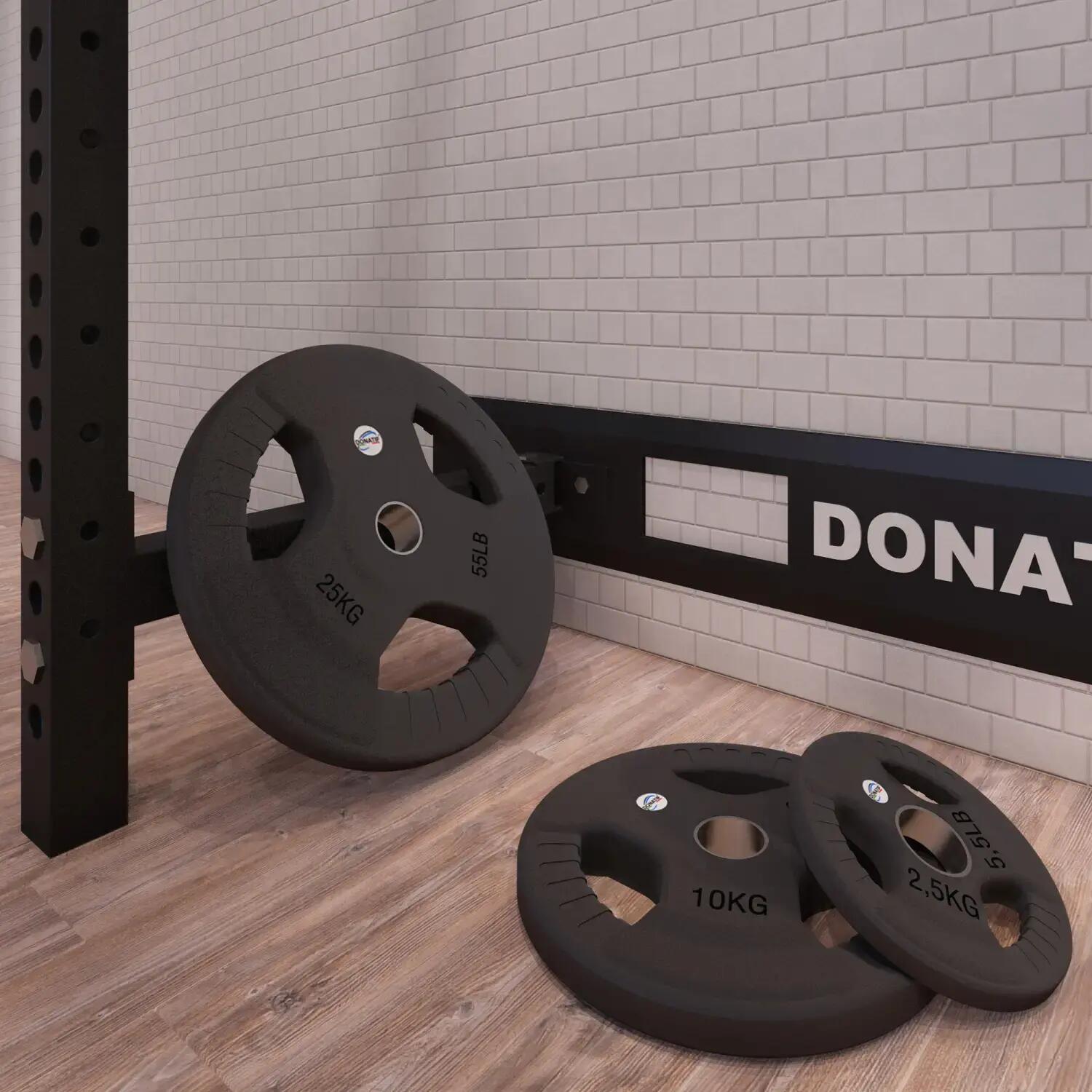 Disco Gommato da 1,25 Kg - Foro 28 mm | Impugnatura Tri-Grip 3/6