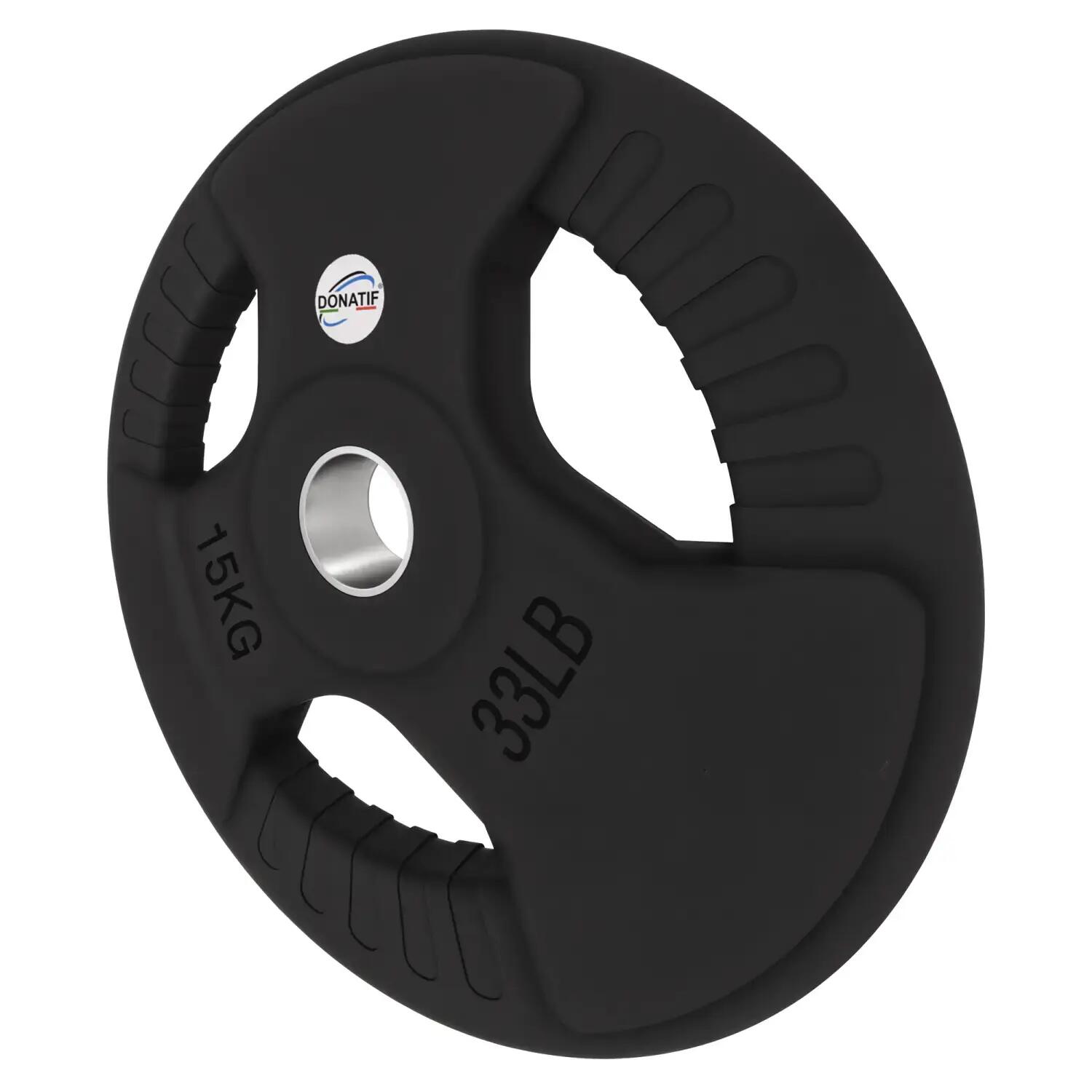 Disco Gommato da 15 Kg - Foro 50 mm | Impugnatura Tri-Grip 3/6