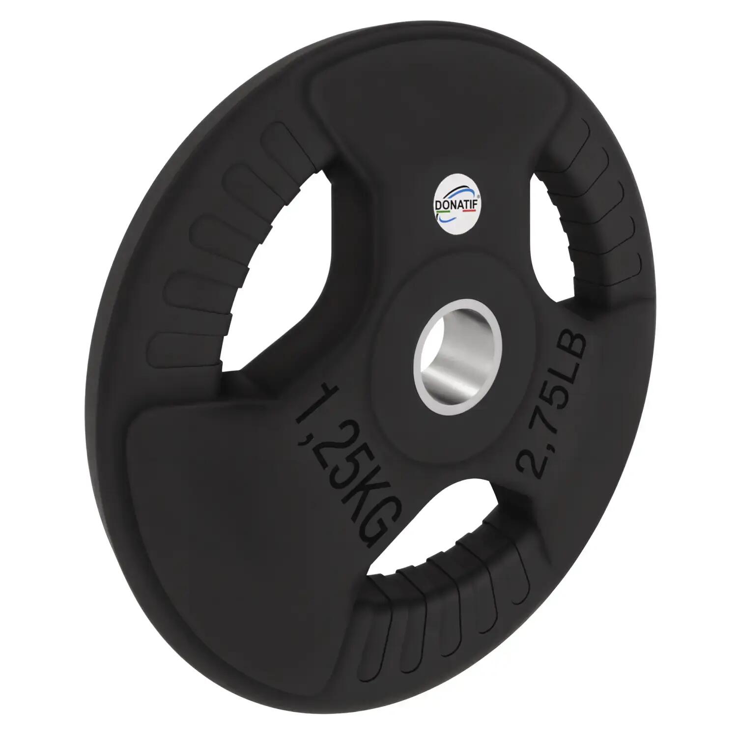 Disco Gommato da 1,25 Kg - Foro 28 mm | Impugnatura Tri-Grip 4/6