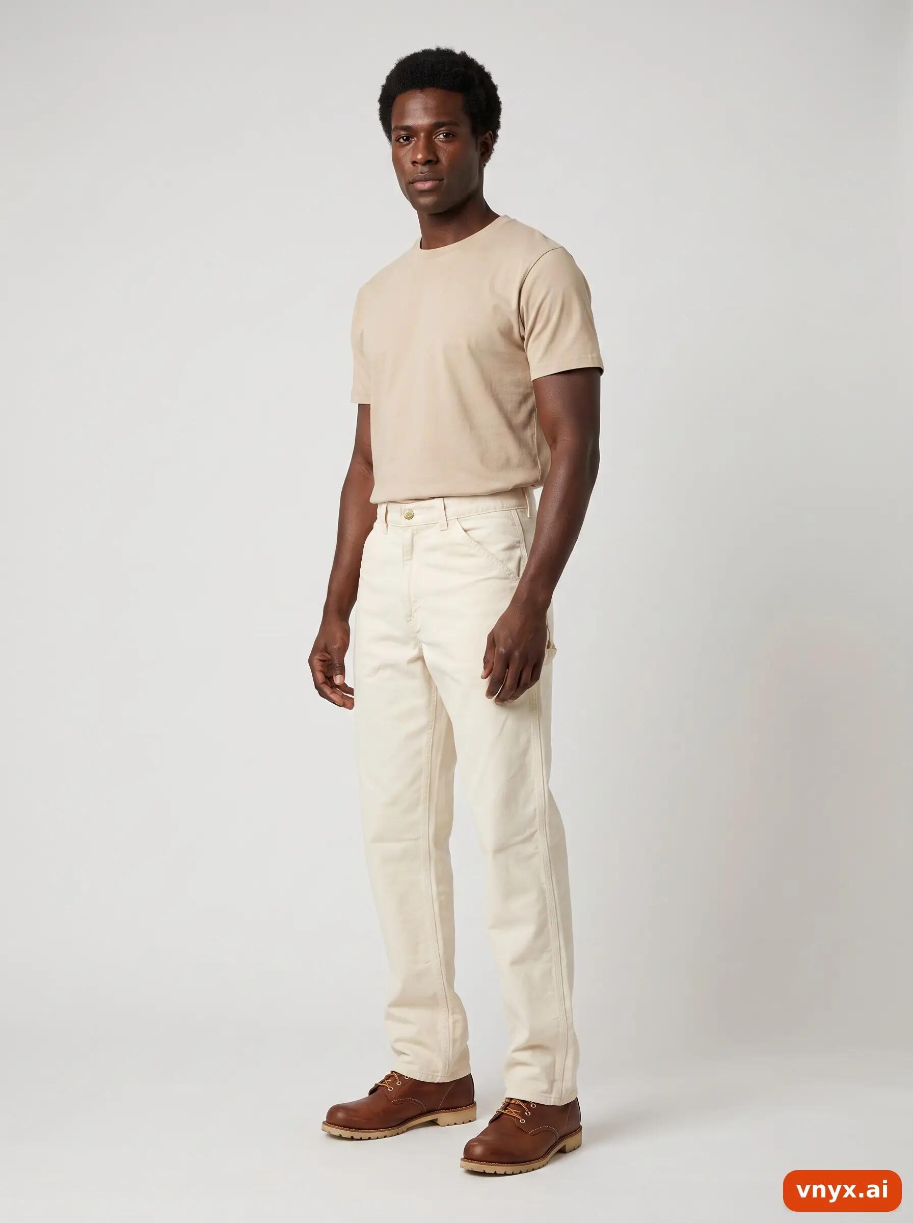Second Life - Vintage Lee Soft Beige Jeans Men W27 3/6