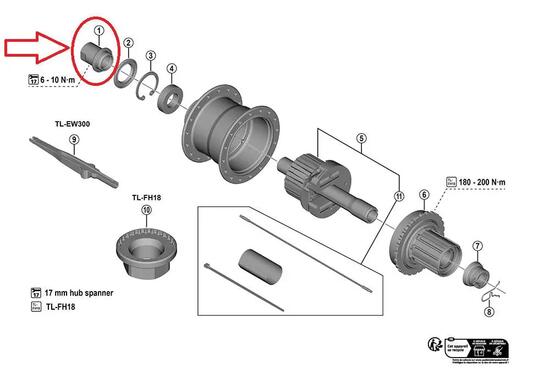 SHIMANO Kontermutter f. FH-U6060 6060 links - präziser Sitz und sichere Fixie...