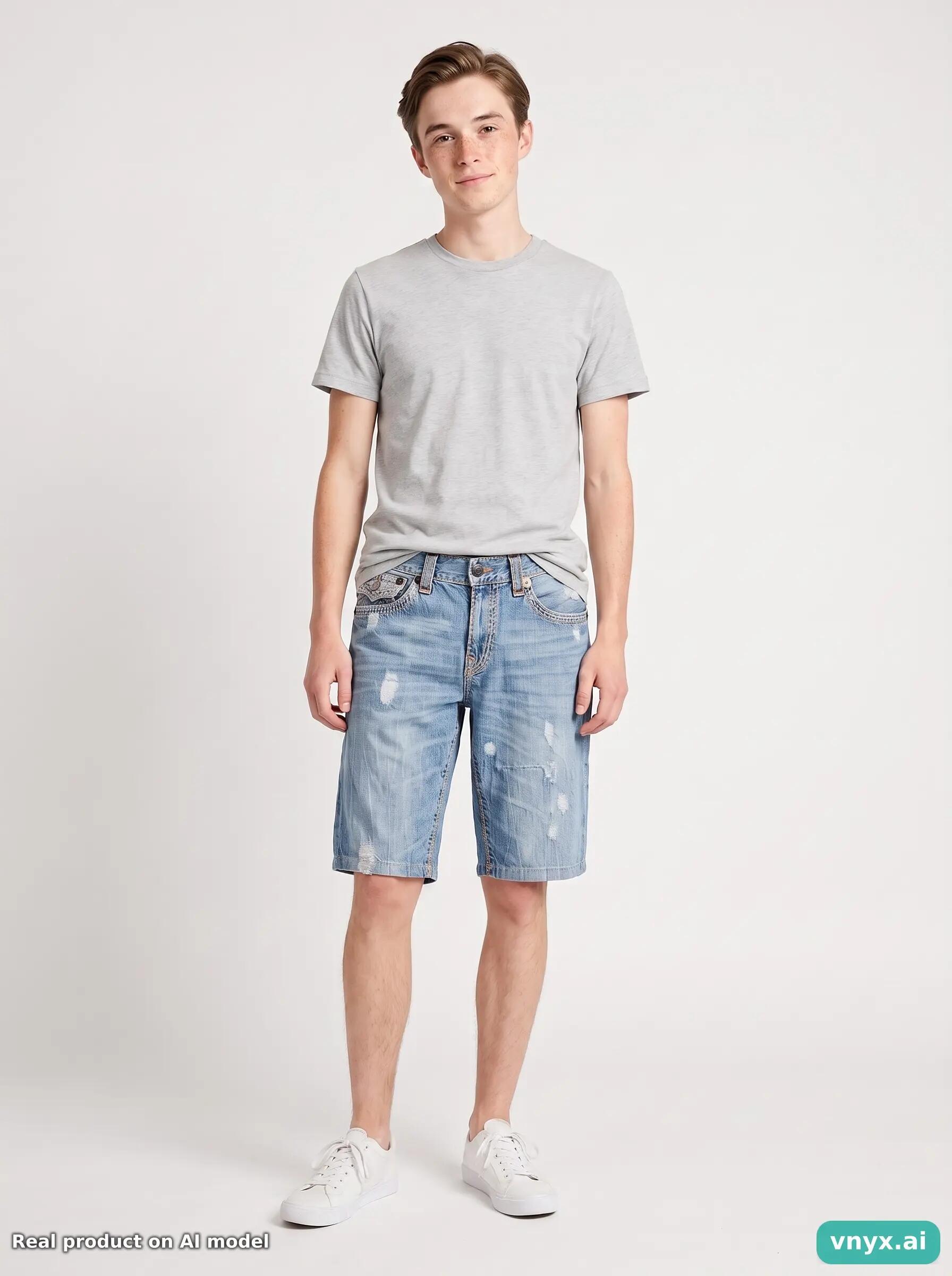 Second Life - Vintage True Religion Light-Blue Shorts Men W36 6/6