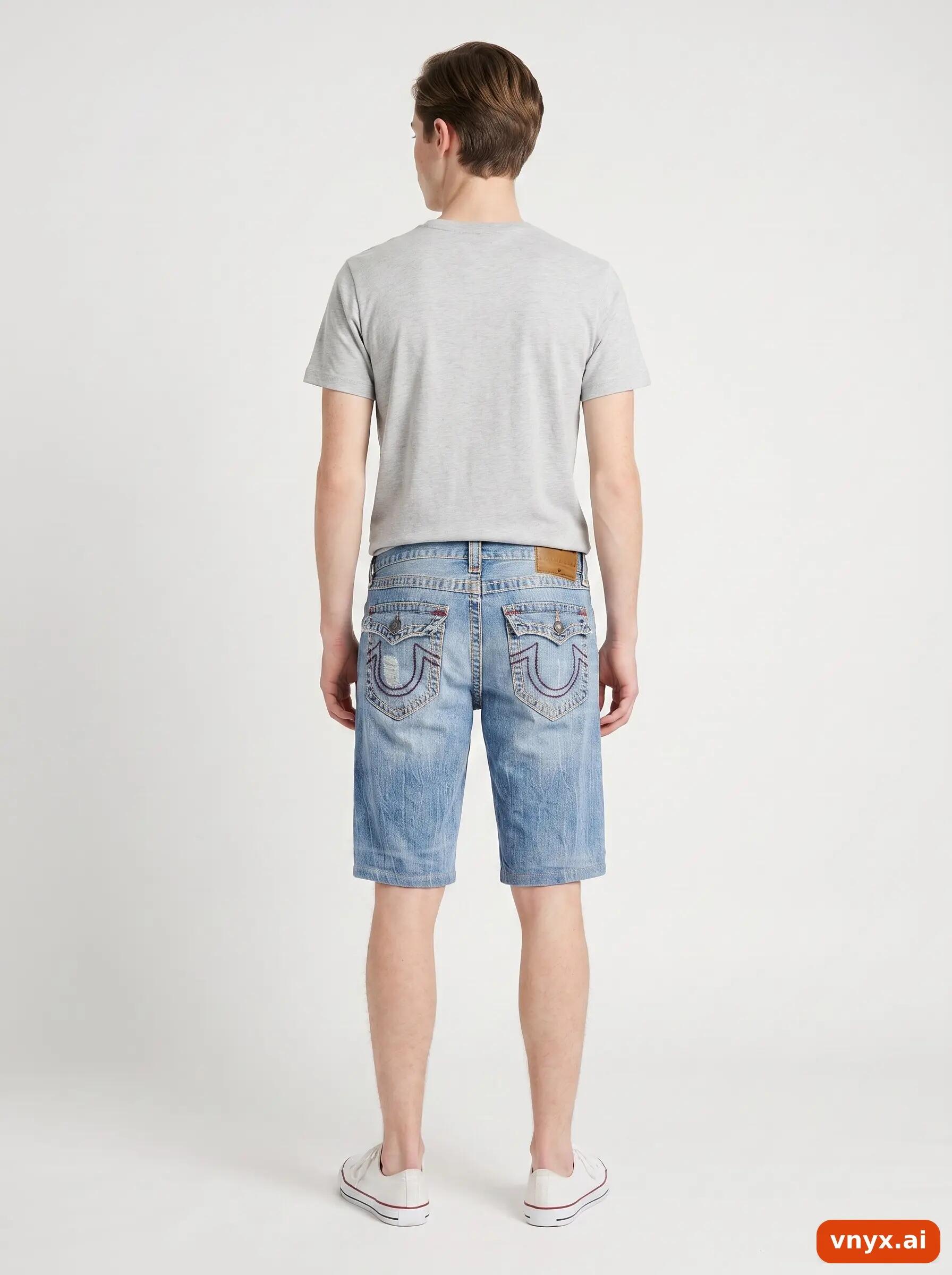 Second Life - Vintage True Religion Light-Blue Shorts Men W36 4/6