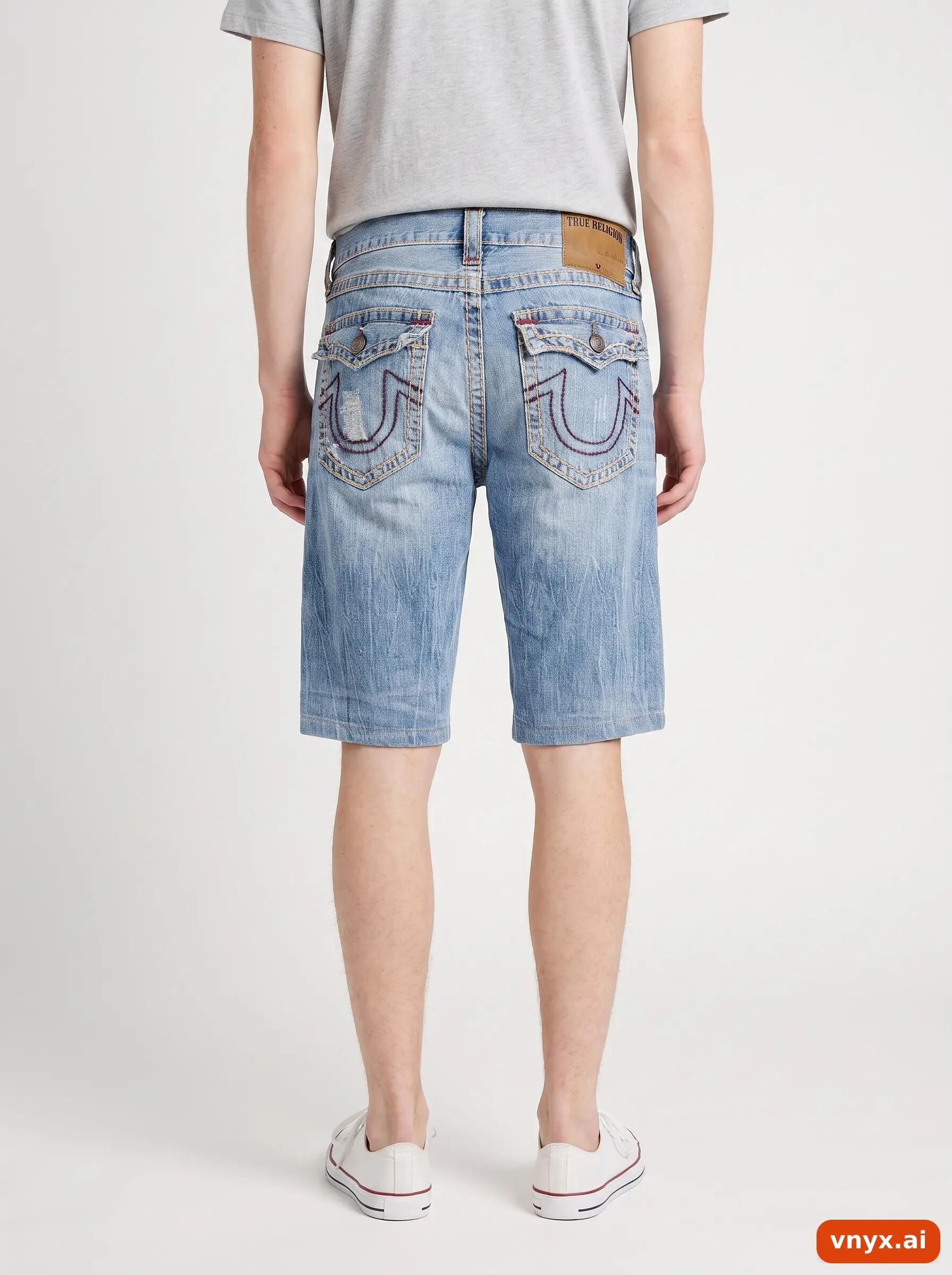 Second Life - Vintage True Religion Light-Blue Shorts Men W36 2/6