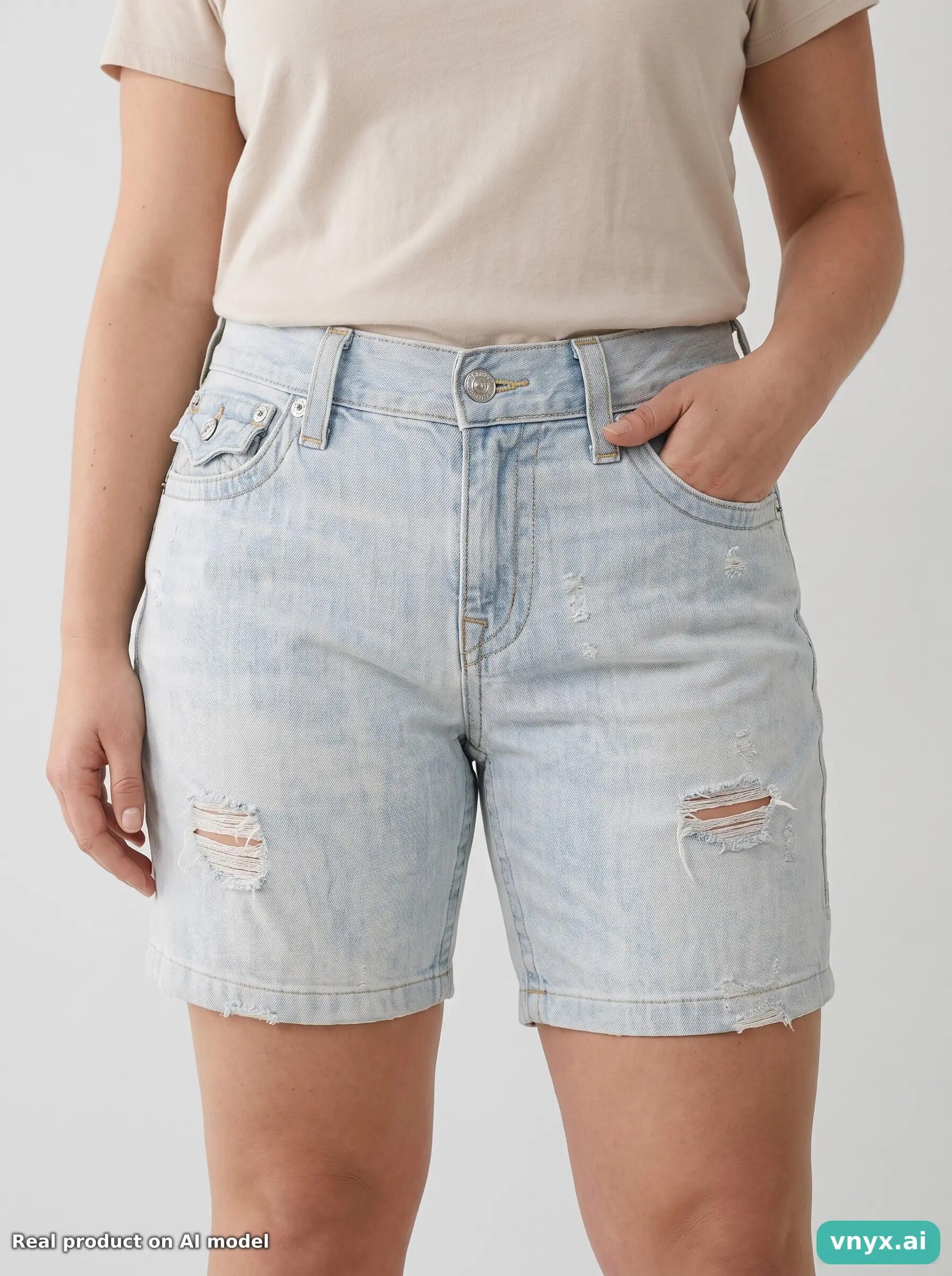 Second Life - Vintage True Religion Light Blue Shorts Women W31 6/6