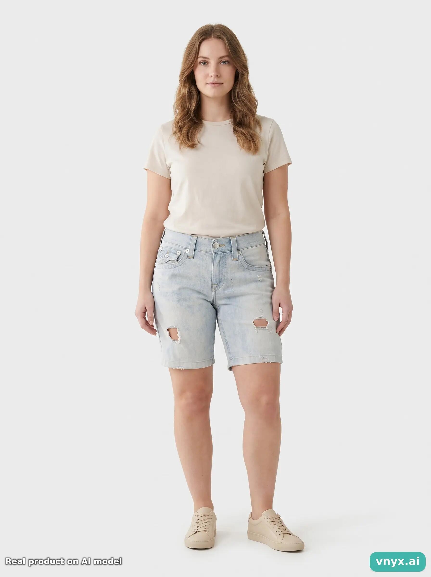 Second Life - Vintage True Religion Light Blue Shorts Women W31 5/6