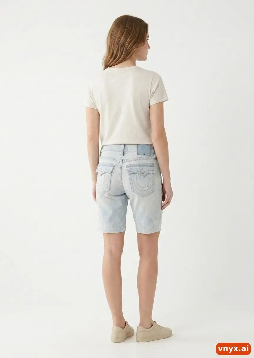 Second Life - Vintage True Religion Light Blue Shorts Women W31 3/6