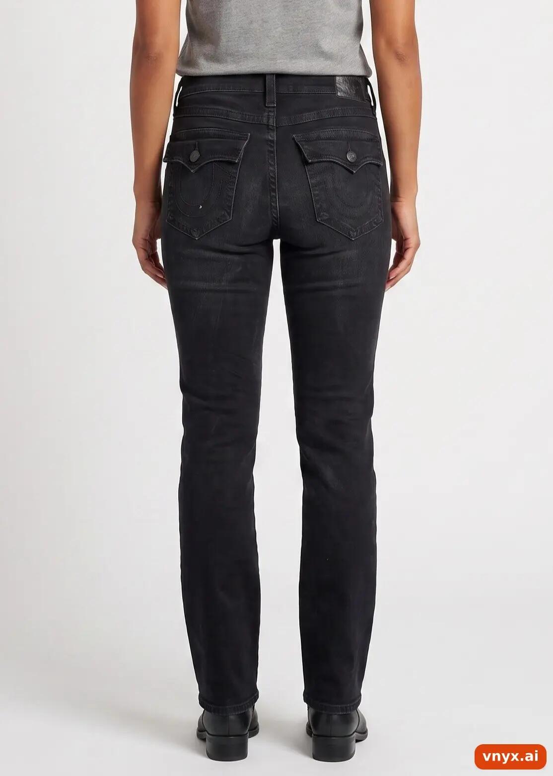 Second Life - Vintage True Religion Dark Black Jeans Women W40 2/6