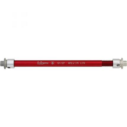 FollowMe Steckachse Zugrad 12 mm Aluminium M12x1,75x174 mm Rot - leichte Achs...