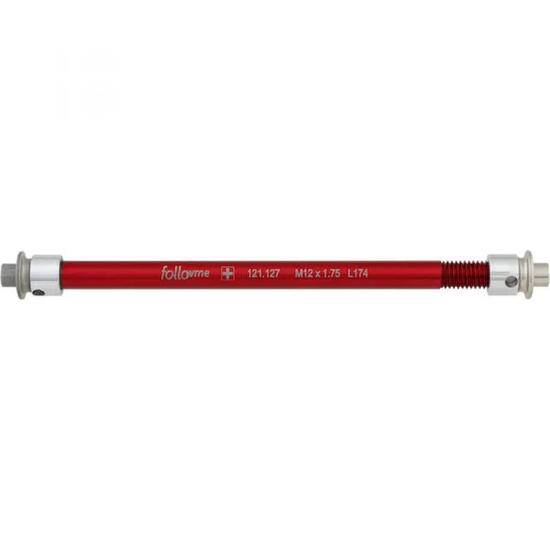 FollowMe Steckachse Zugrad 12 mm Aluminium M12x1,75x174 mm Rot - leichte Achs...