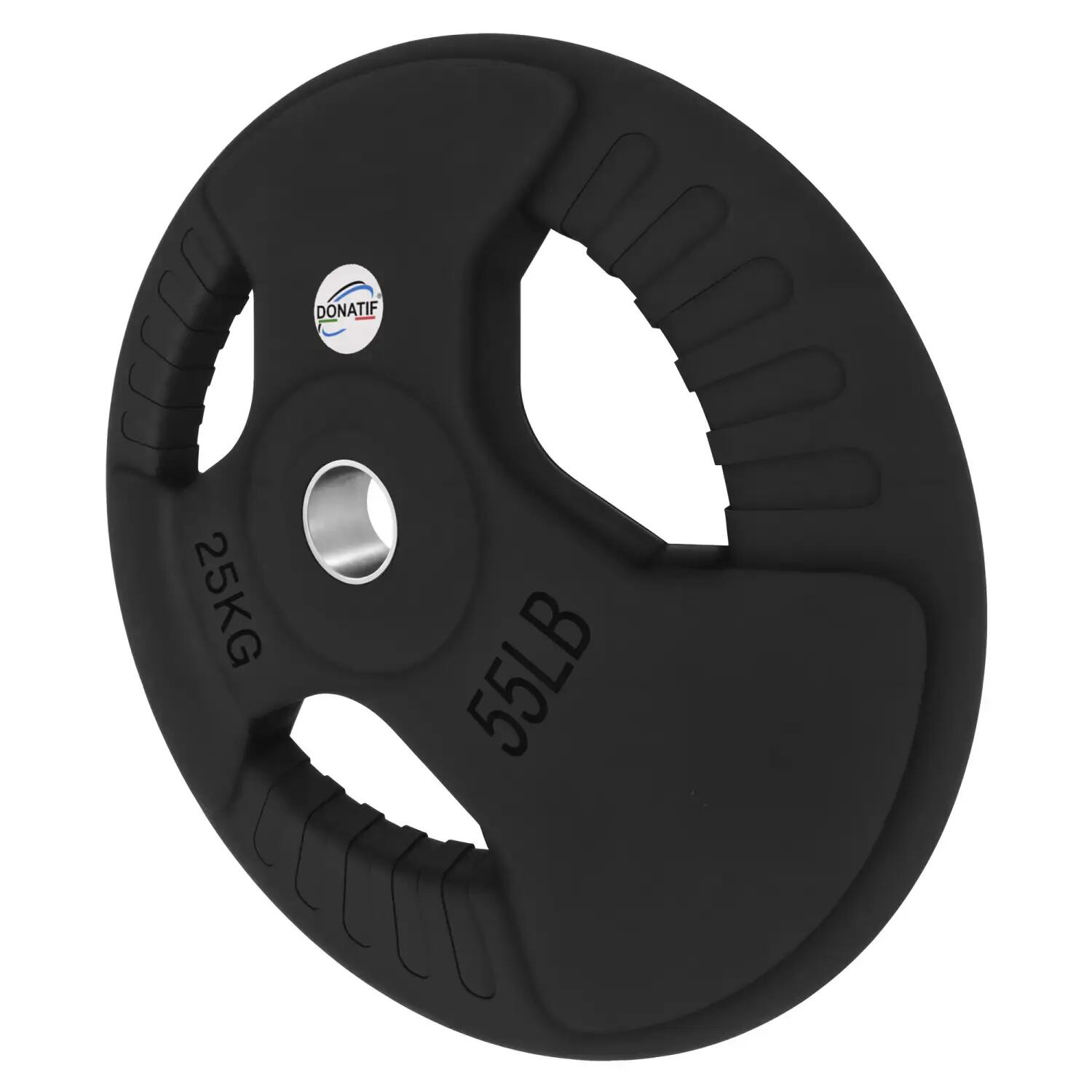 Disco Gommato da 25 Kg - Foro 50 mm | Impugnatura Tri-Grip 3/6