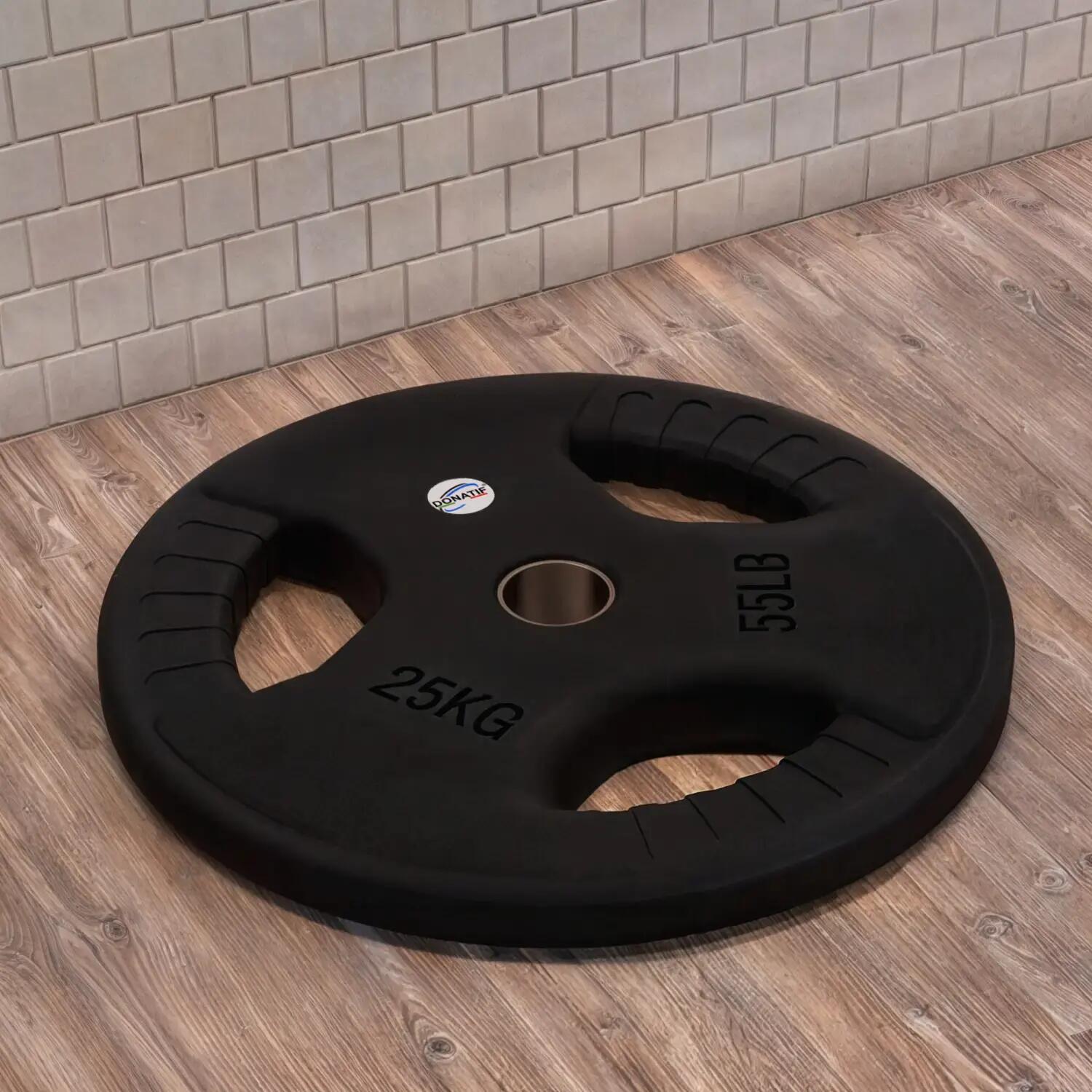 Disco Gommato da 25 Kg - Foro 50 mm | Impugnatura Tri-Grip 4/6