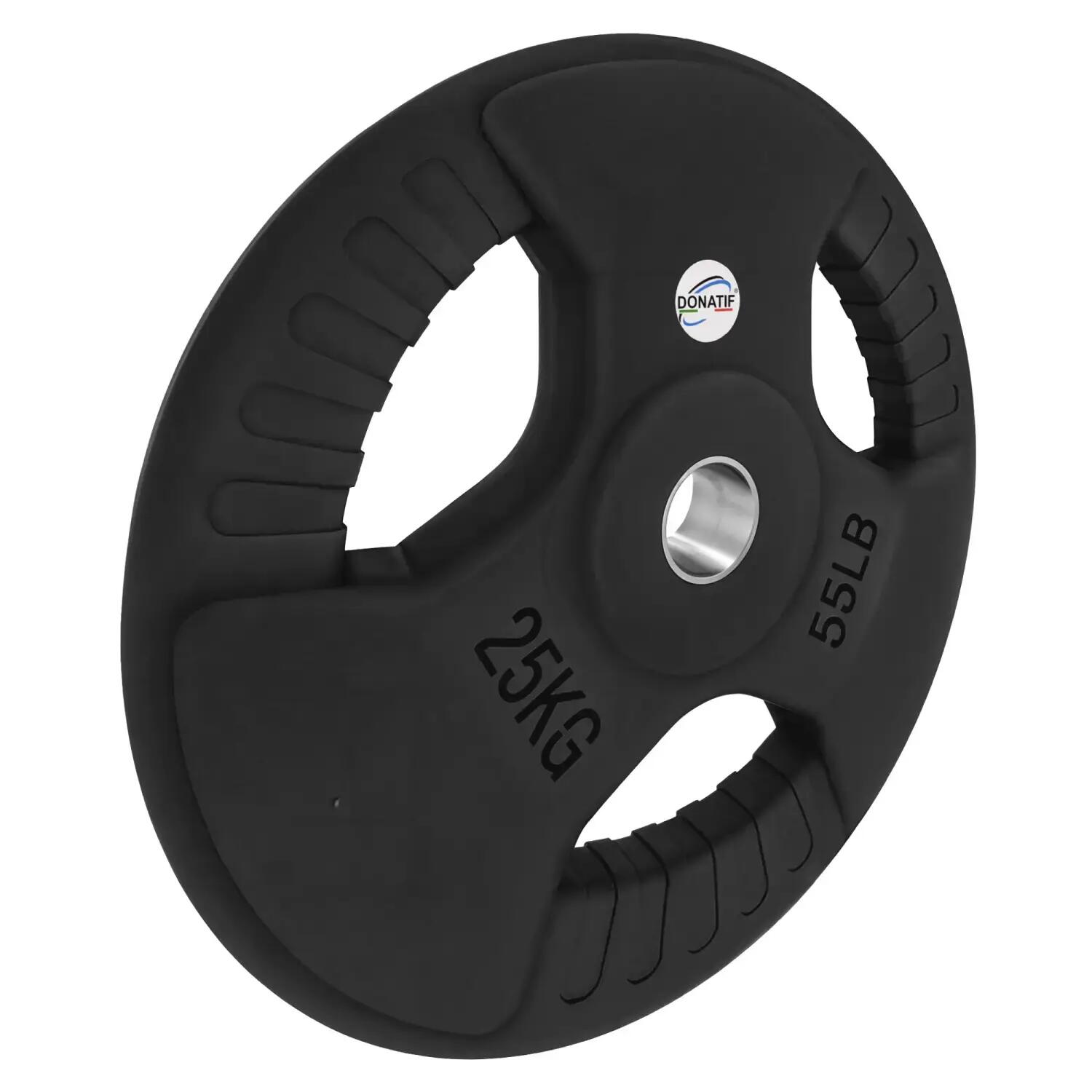 Disco Gommato da 25 Kg - Foro 50 mm | Impugnatura Tri-Grip 2/6