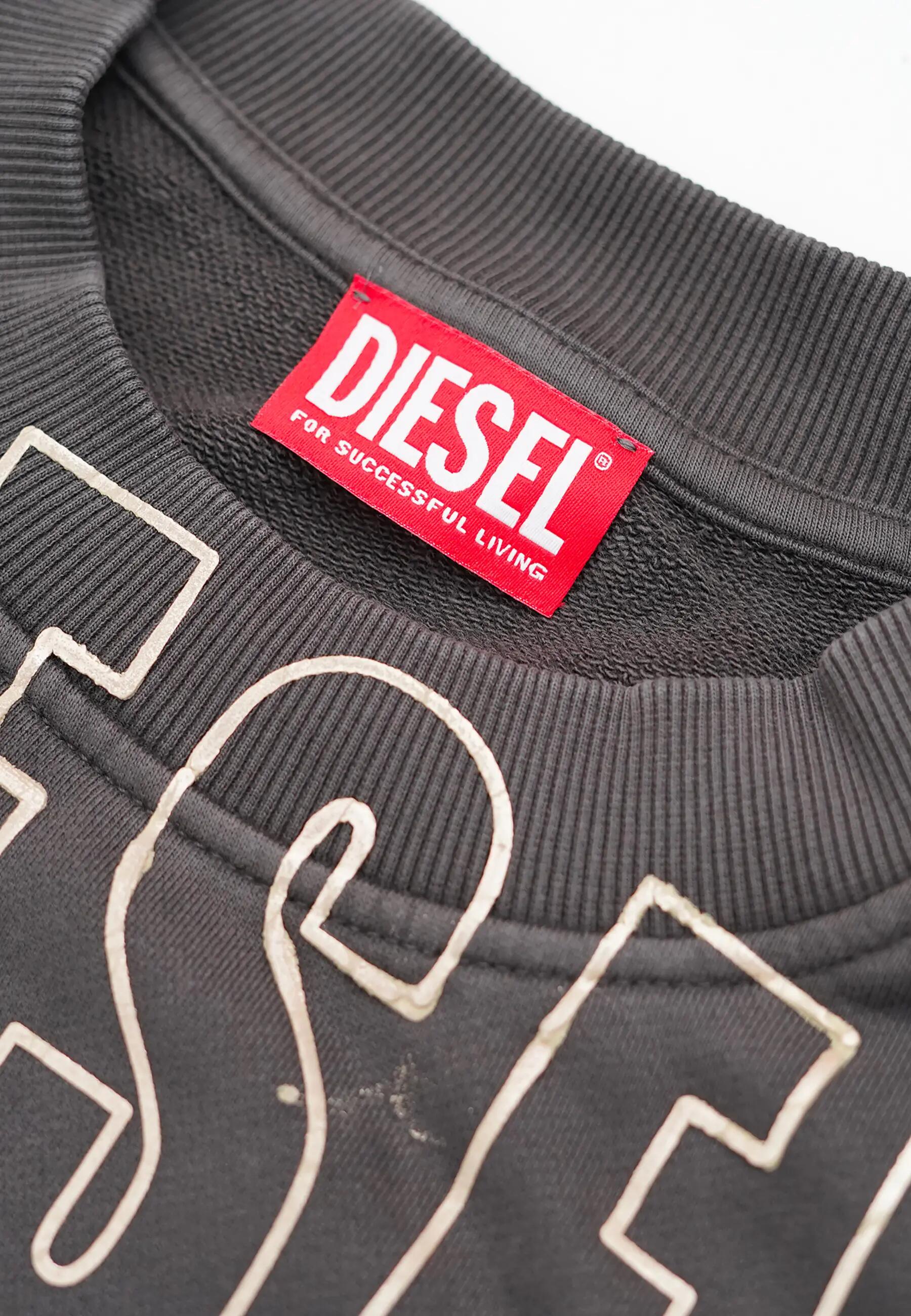 Herren Sweatshirt Diesel 100% Baumwolle dunkelgrau Rundhals 6/6