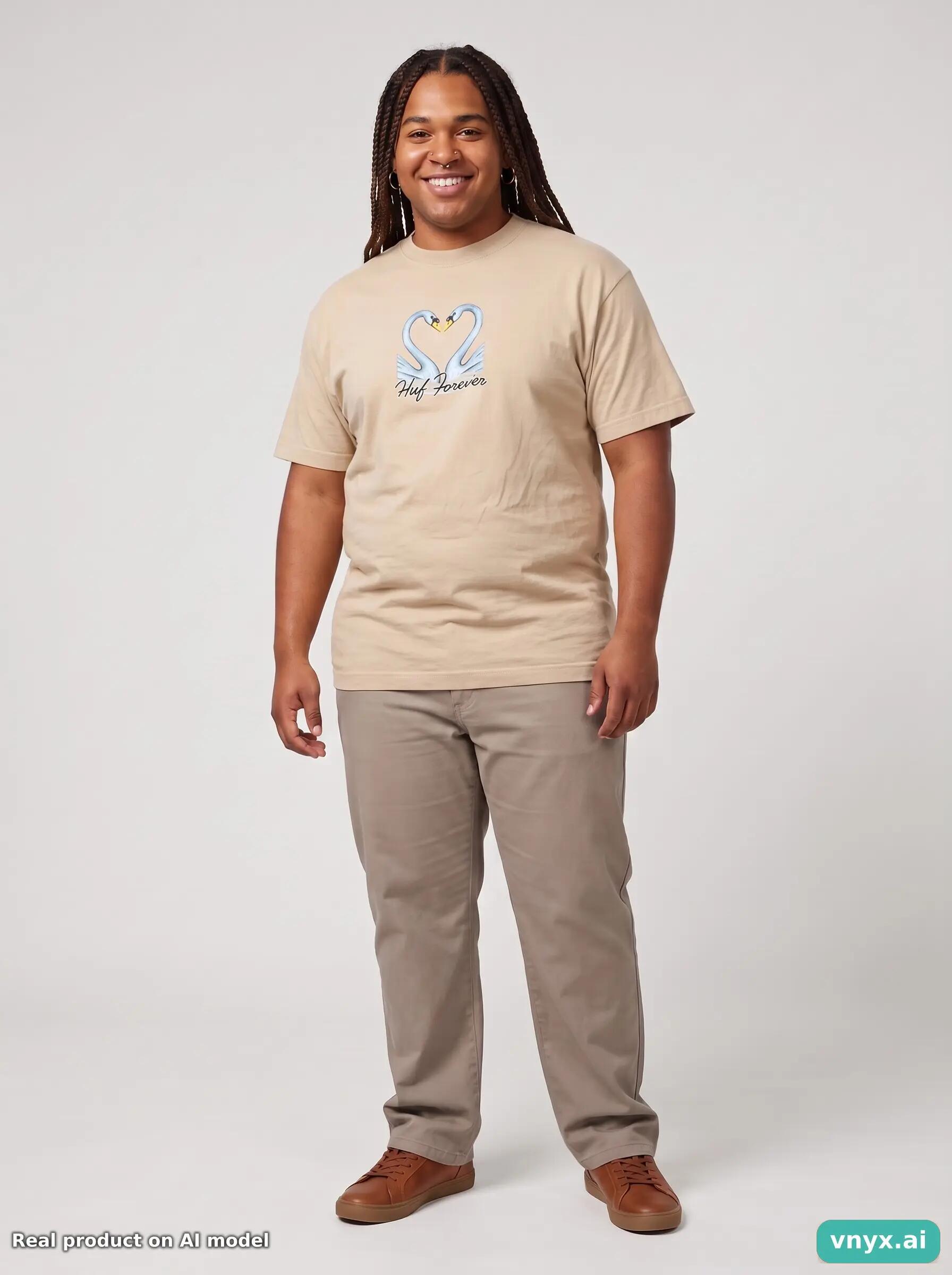Second Life - Vintage HUF Neutral Beige T-Shirt Men L 6/6