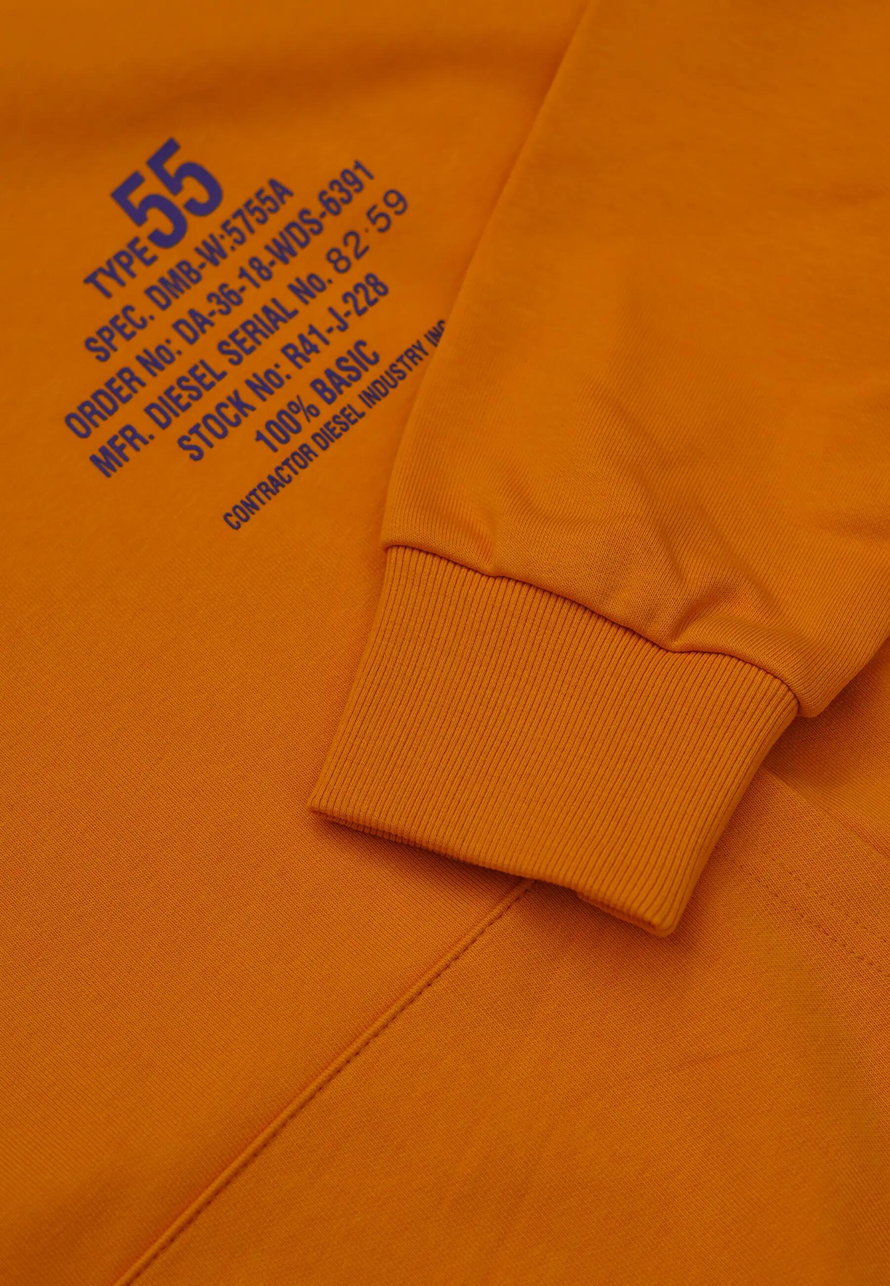 Sudadera con capucha Diesel amarilla para hombre con logo bordado 7/7