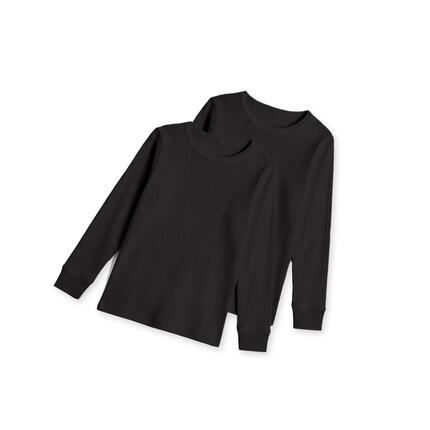 Kinder Ski Unterziehshirt langarm Feinripp für Skikurs und Schulweg 2er Pack