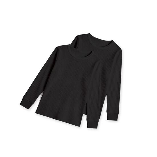 Kinder Ski Unterziehshirt langarm Feinripp für Skikurs und Schulweg 2er Pack