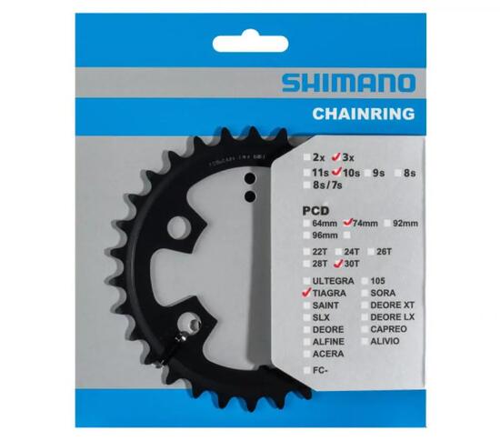 Plateaux TIAGRA FC-4703, 30 dents (MM), 74 mm, noir, acier