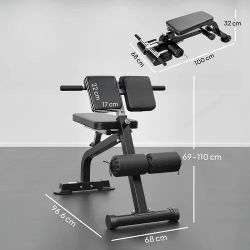 Verstelbare Unisex Buiktrainer Romeinse Stoel Inklapbaar 3/3