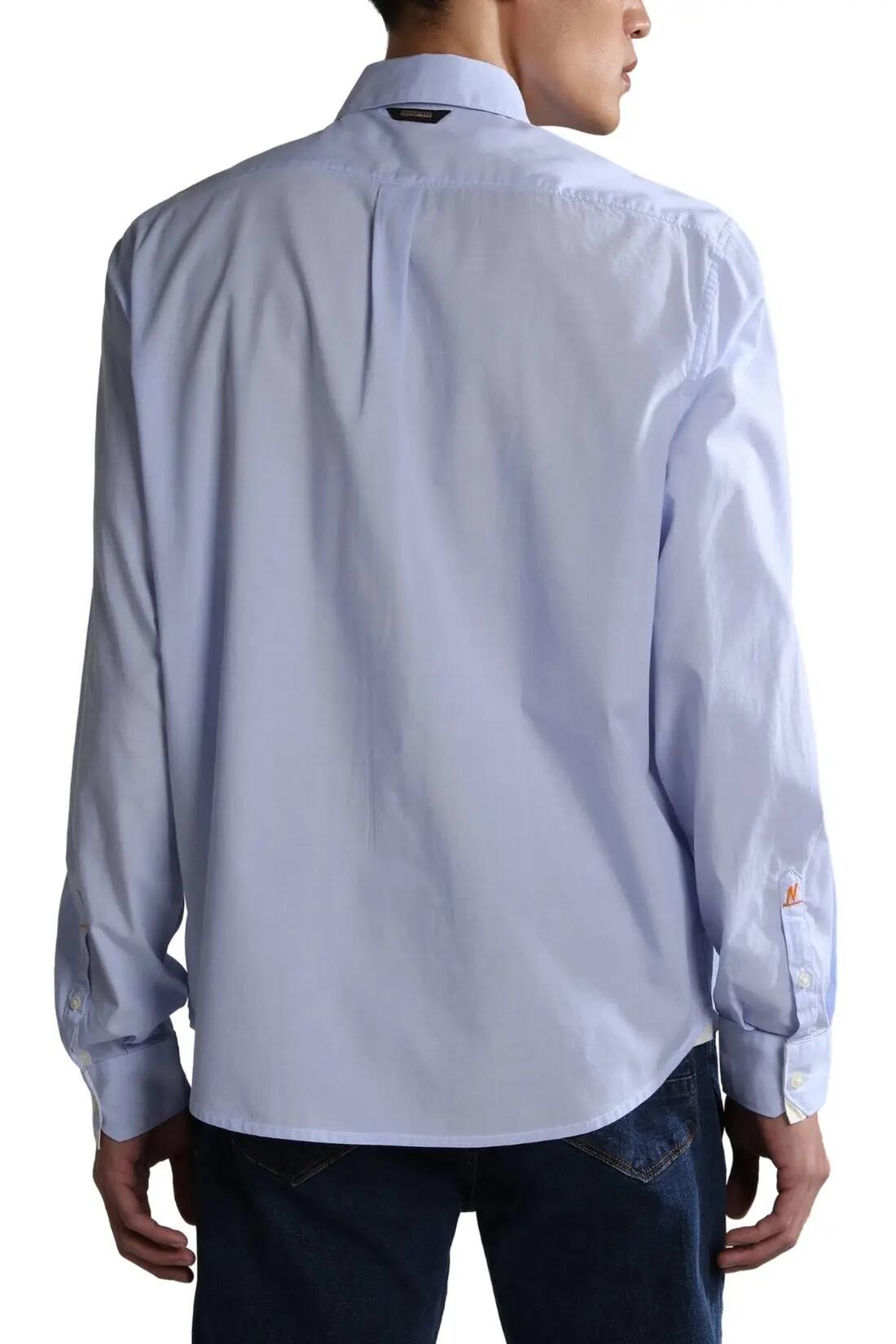Camisa - sportswear - Homem - manga comprida, corte regular - Graie - azul-claro 3/4