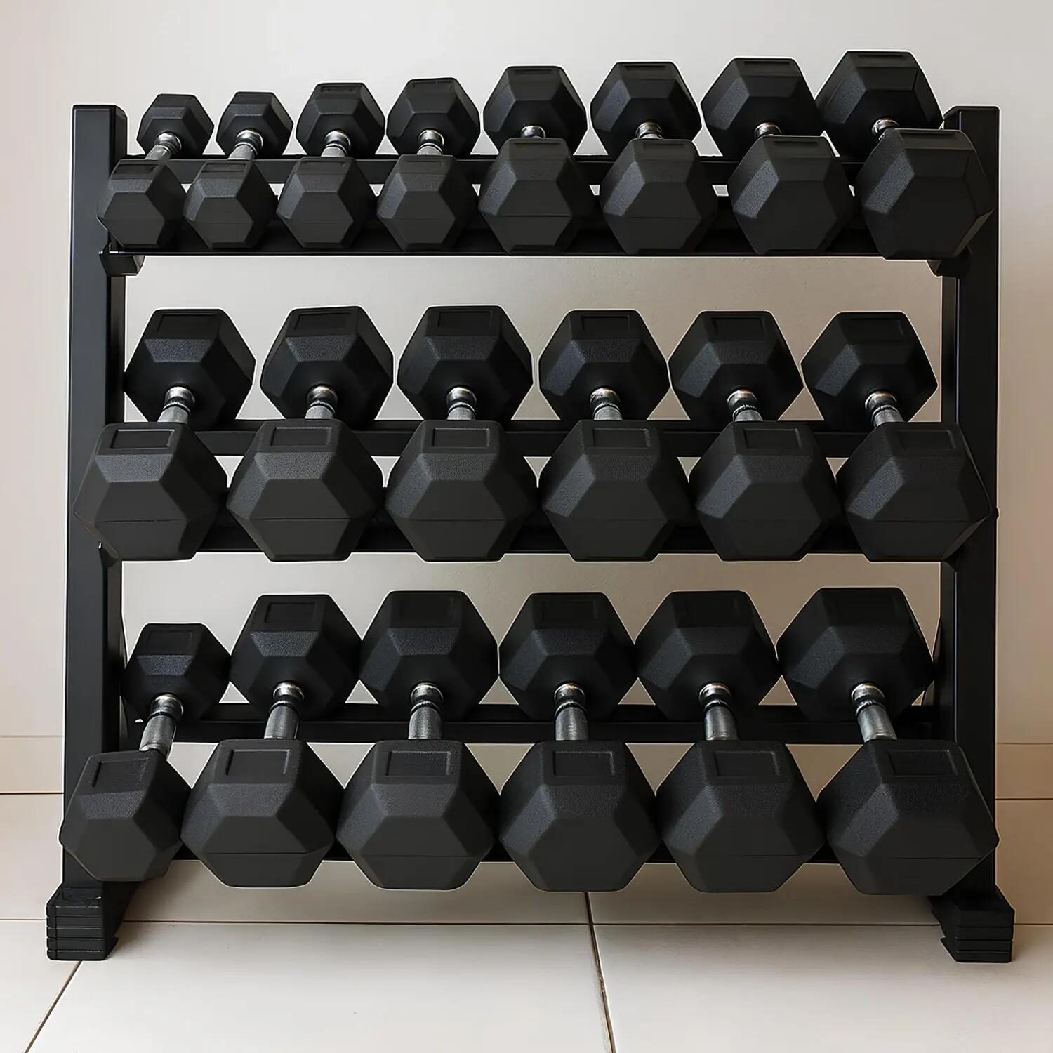 Rastrelliera Porta Manubri a 3 Ripiani - PMO5 | Home Gym 6/6