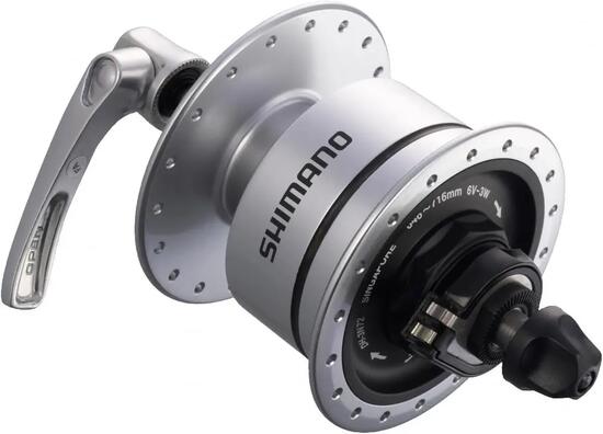 SHIMANO Nabendynamo DH-3D72 - 6V/3W, 32 Loch, Center-Lock, Silber