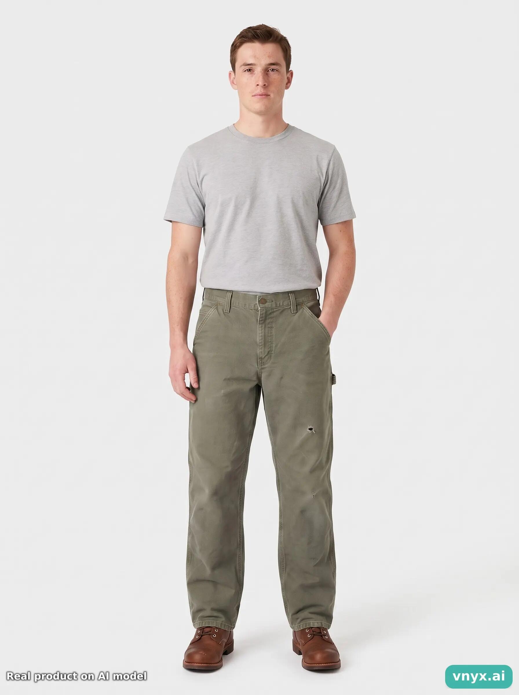 Second Life - Vintage Carhartt Olive-Green Trousers Men W30 L30 6/6