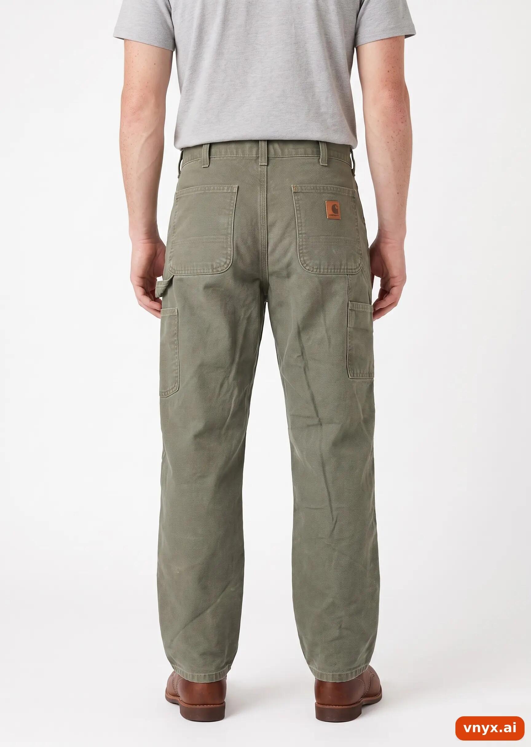 Second Life - Vintage Carhartt Olive-Green Trousers Men W30 L30 2/6