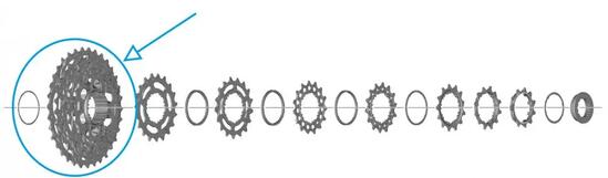 SHIMANO Ritzel für CS-R7100 general - 21-24, 27-30, 34 Zähne