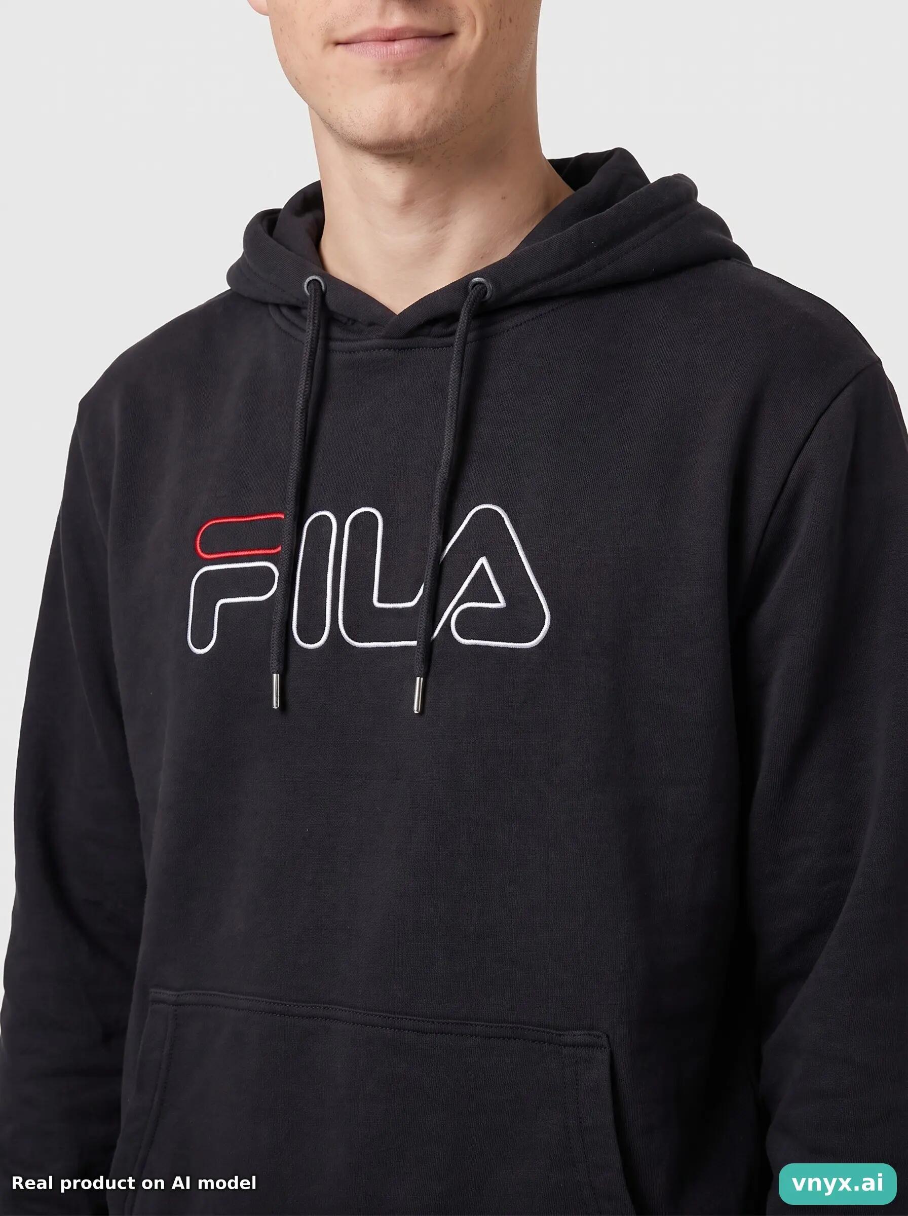 Second Life - Vintage Fila Deep Black Hoodie Men S 6/6