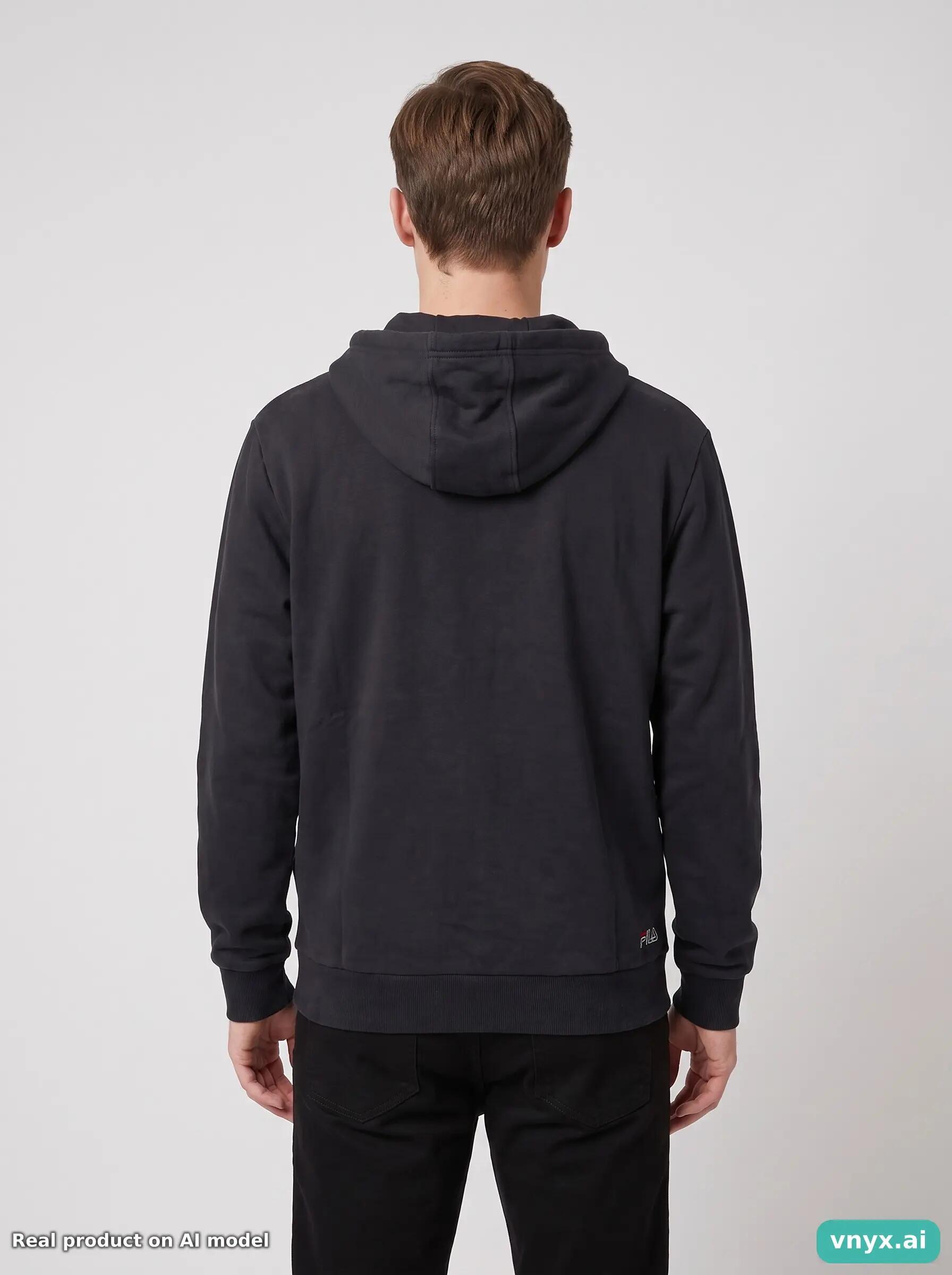 Second Life - Vintage Fila Deep Black Hoodie Men S 4/6