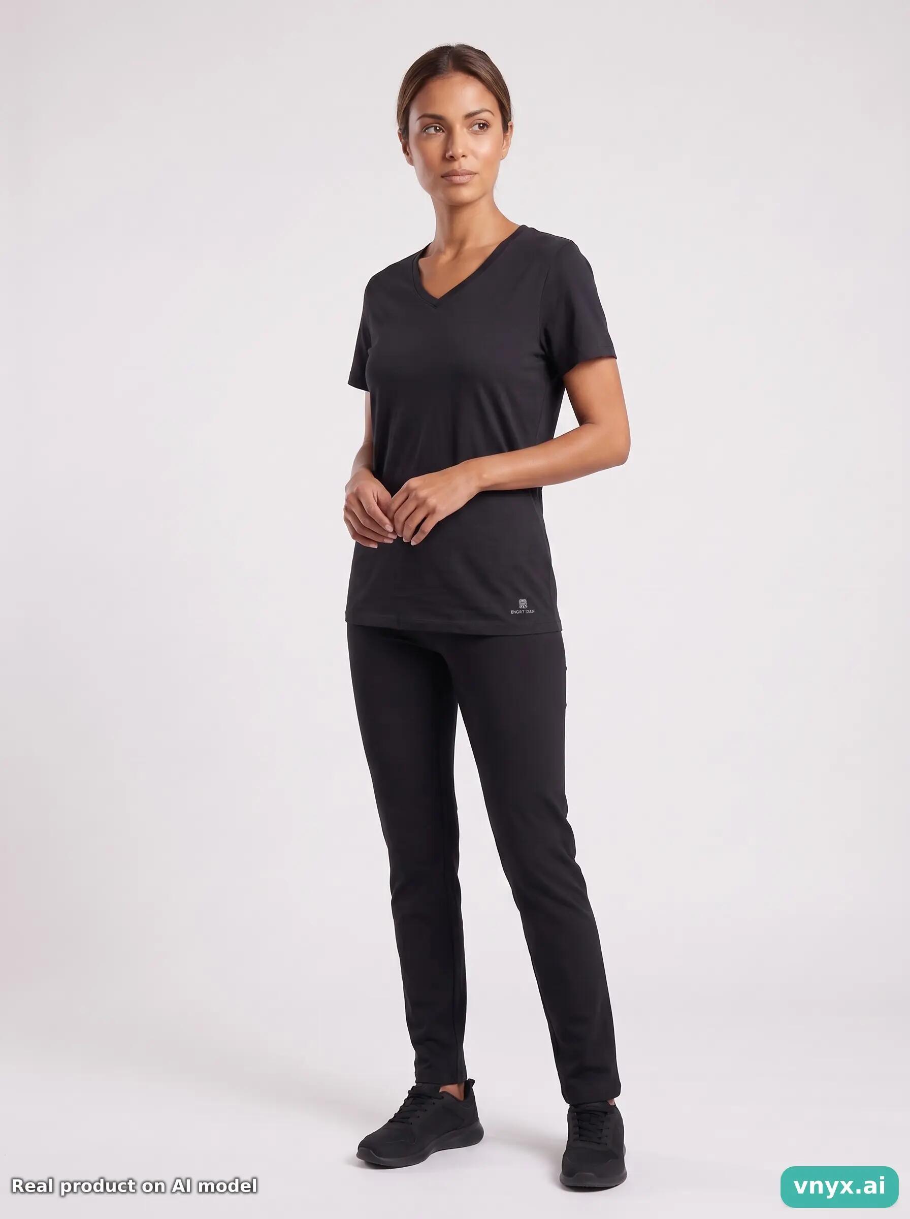 Second Life - Vintage DECATHLON Black T-Shirts Women M 6/6