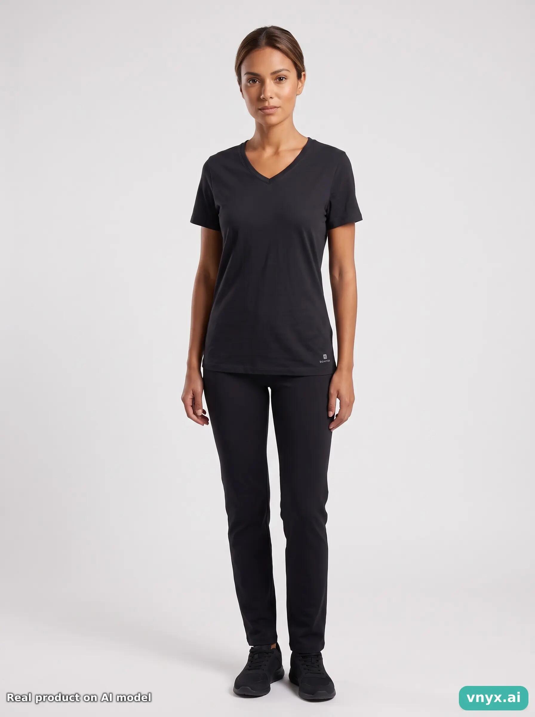 Second Life - Vintage DECATHLON Black T-Shirts Women M 3/6