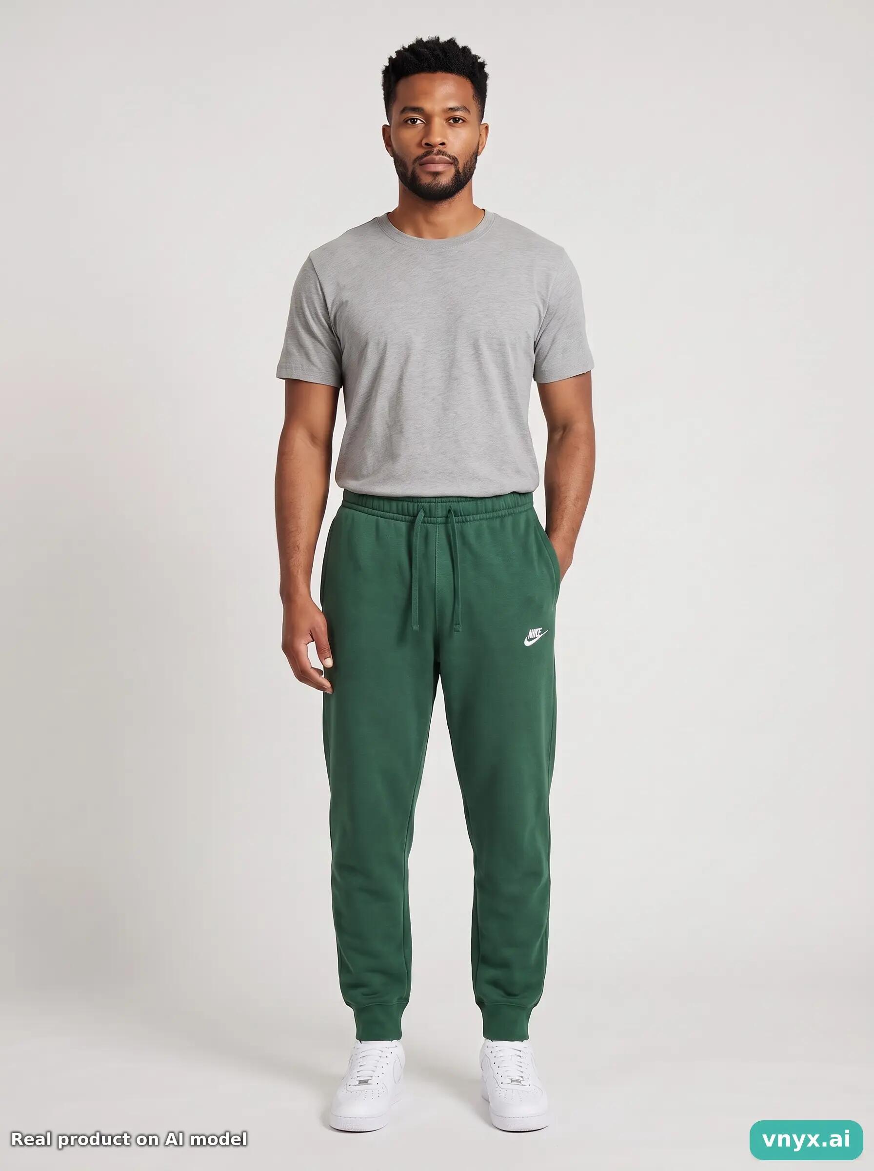 Second Life - Vintage Nike Dark Green Joggers Men S 6/6
