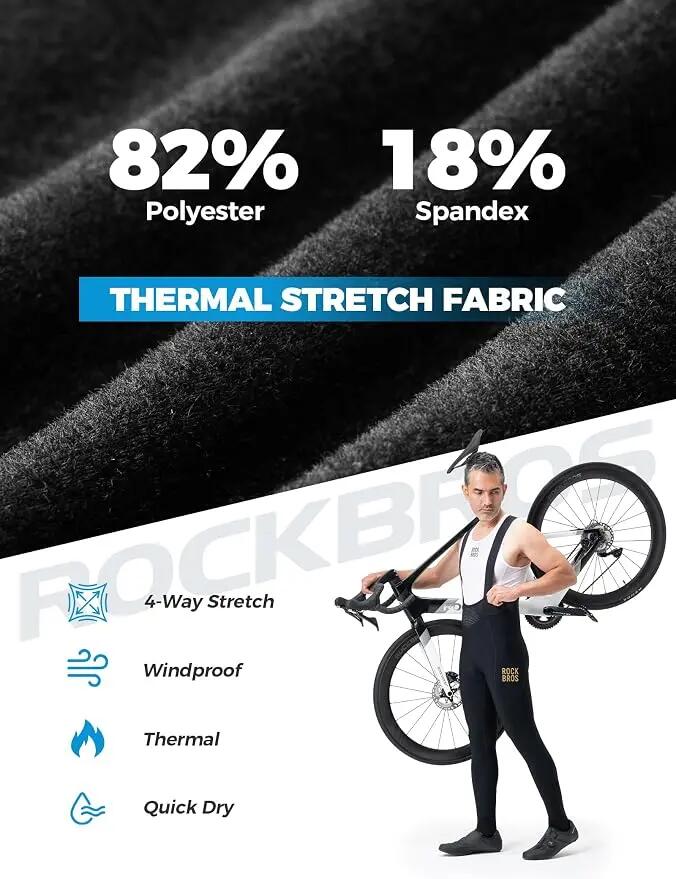 Pantaloni termici de ciclism ROCKBROS cu bretele 2/5