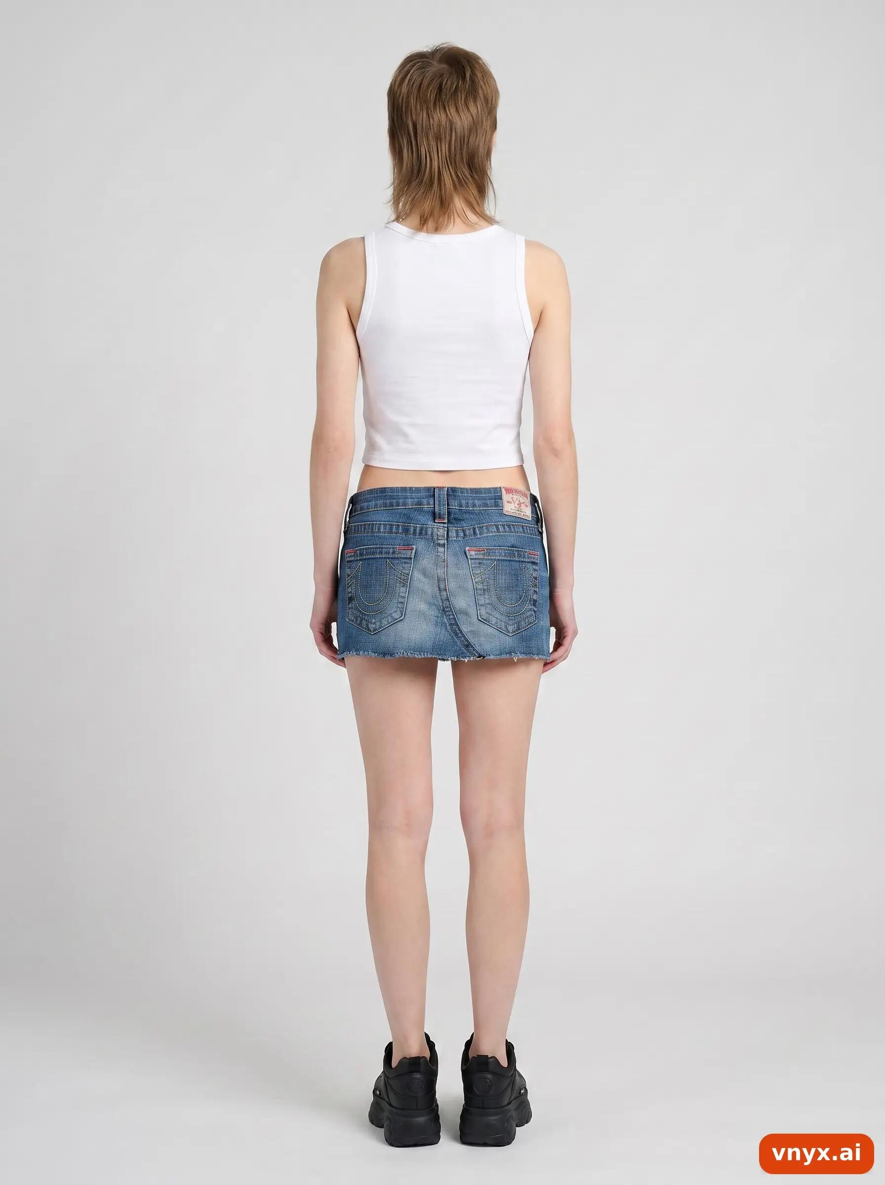 Second Life - Vintage True Religion Blue Mini Skirt Women W28 Mini 4/6