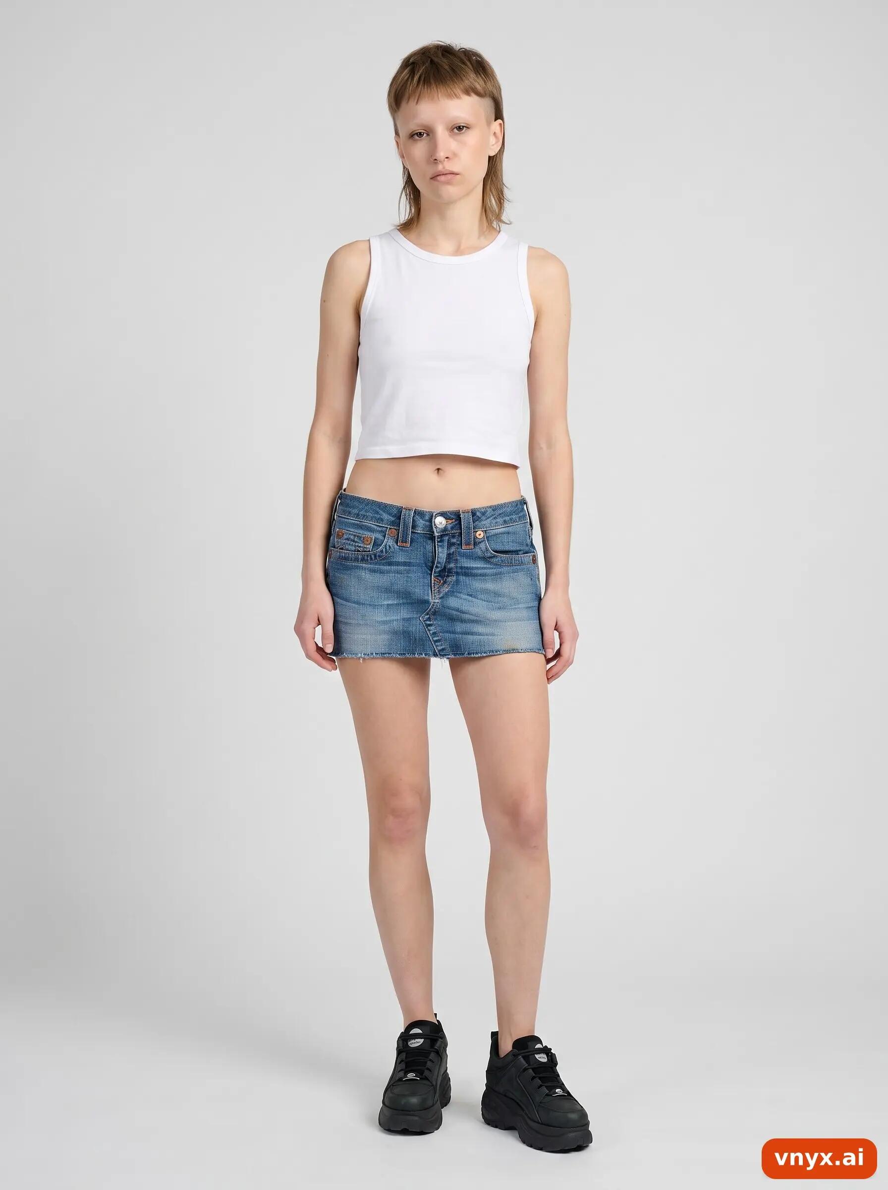 Second Life - Vintage True Religion Blue Mini Skirt Women W28 Mini 3/6