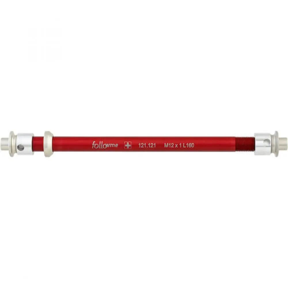 FollowMe Steckachse Zugrad 12 mm Aluminium M12x1x183 mm Rot - leichte Achse f... 1/1