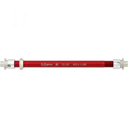 FollowMe Steckachse Zugrad 12 mm Aluminium M12x1x183 mm Rot - leichte Achse f...