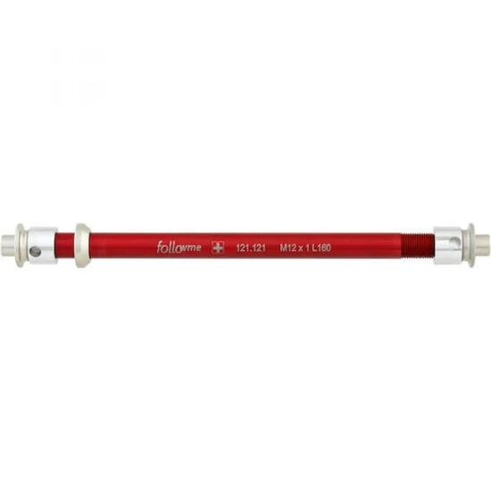 FollowMe Steckachse Zugrad 12 mm Aluminium M12x1x183 mm Rot - leichte Achse f...