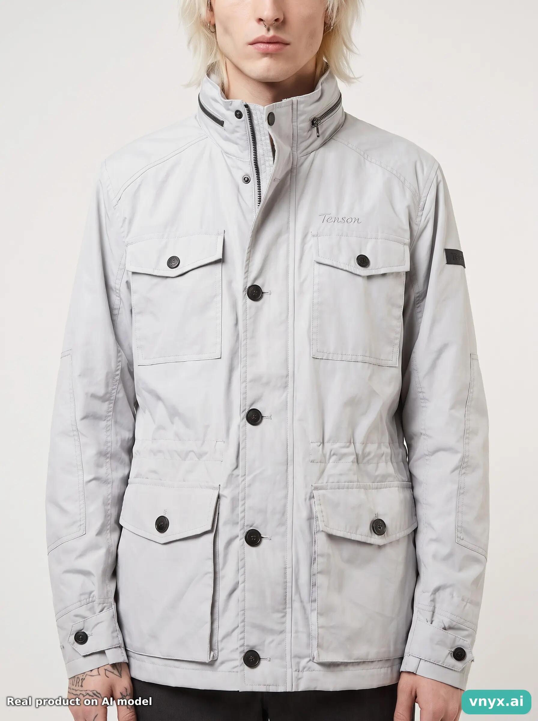 Second Life - Vintage Tenson Light Grey Outdoor Jacket Men M 6/6