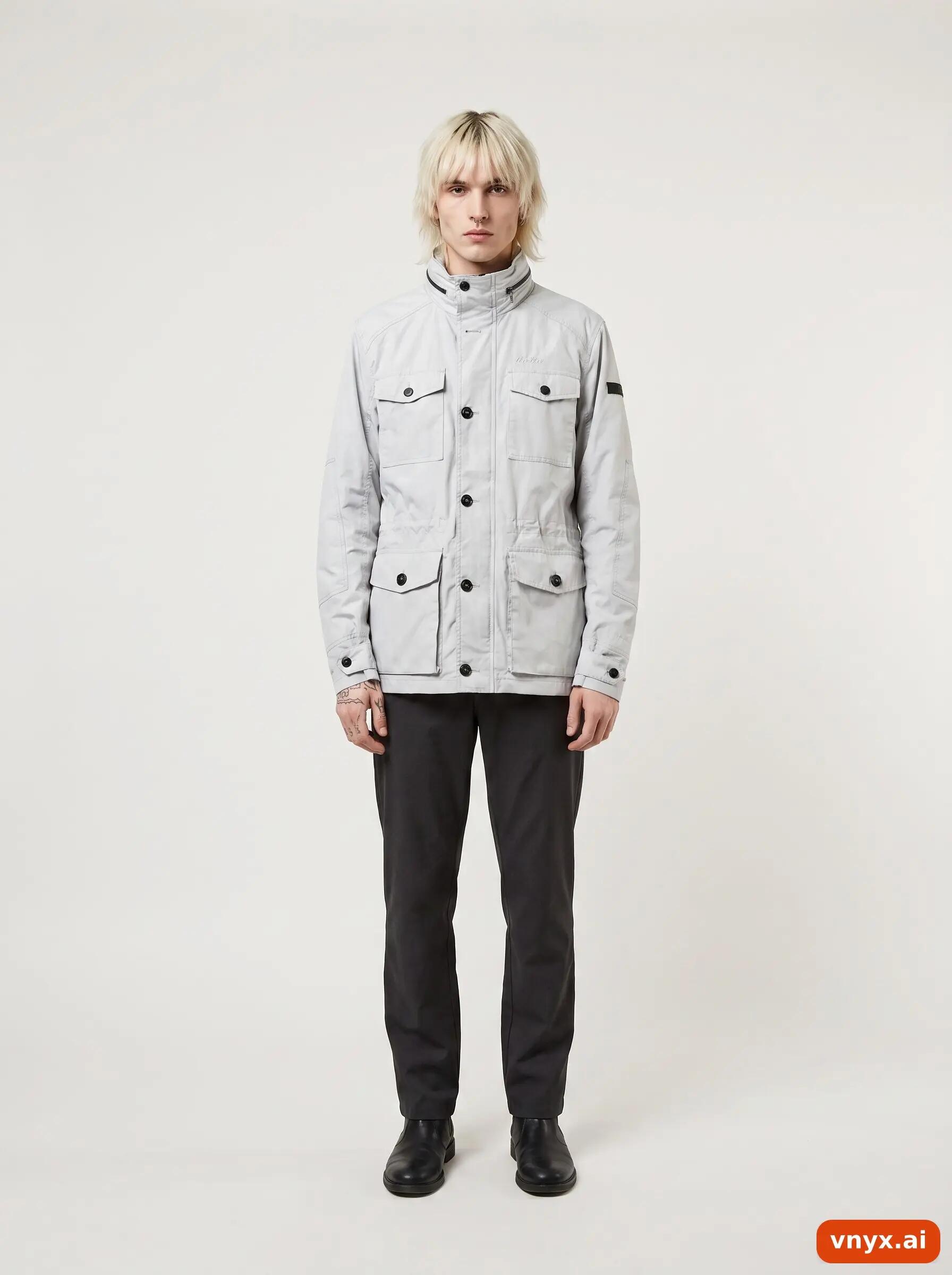 Second Life - Vintage Tenson Light Grey Outdoor Jacket Men M 3/6