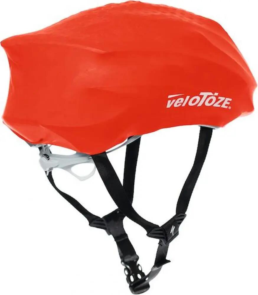 VeloToze helmovertrek zwart/rood/geel onesize rood - weerbestendige bescherming 3/3