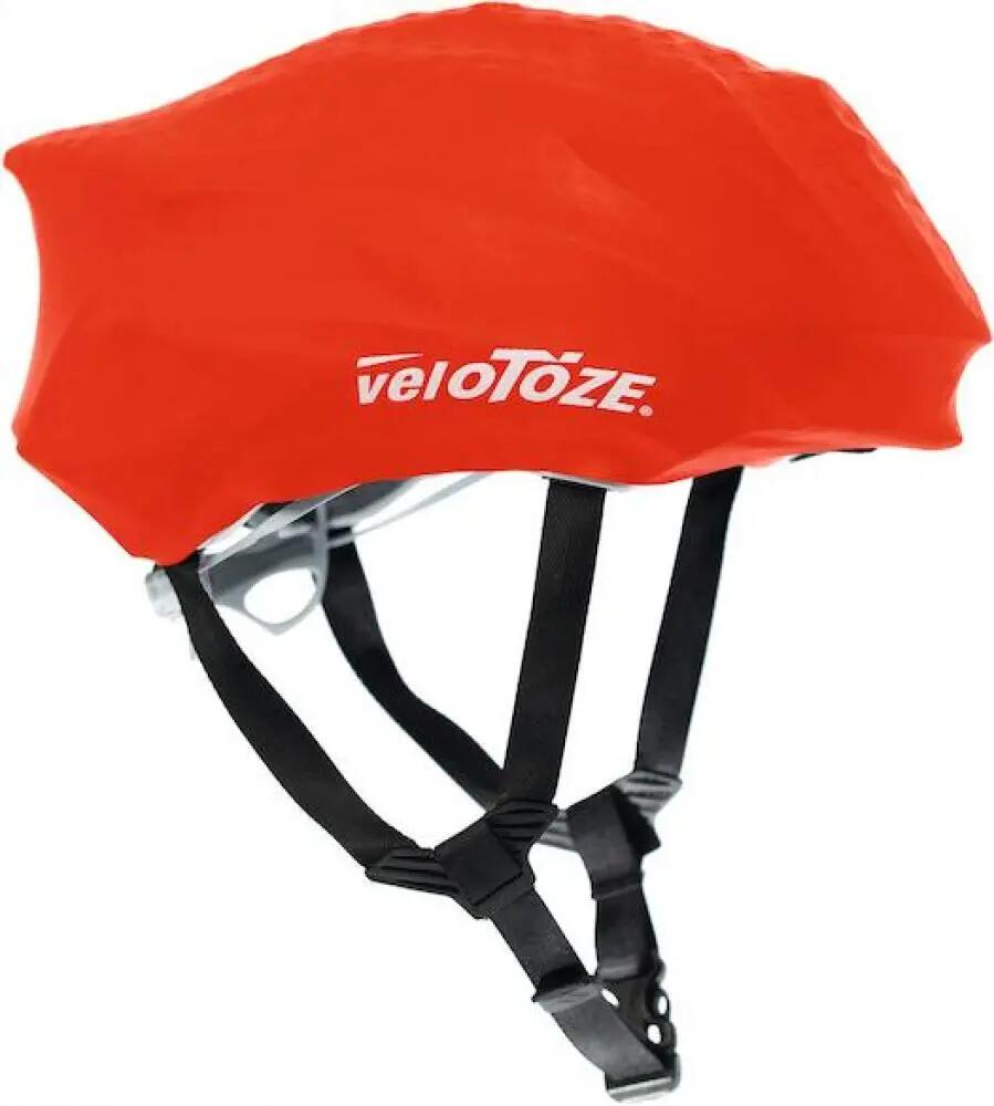 VeloToze helmovertrek zwart/rood/geel onesize rood - weerbestendige bescherming 2/3