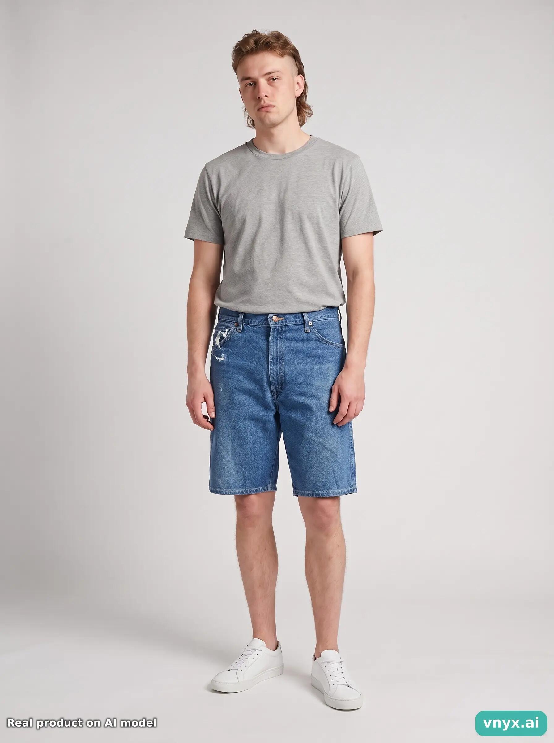 Second Life - Vintage Wrangler Mid-Blue Shorts Men W38 L38 6/6