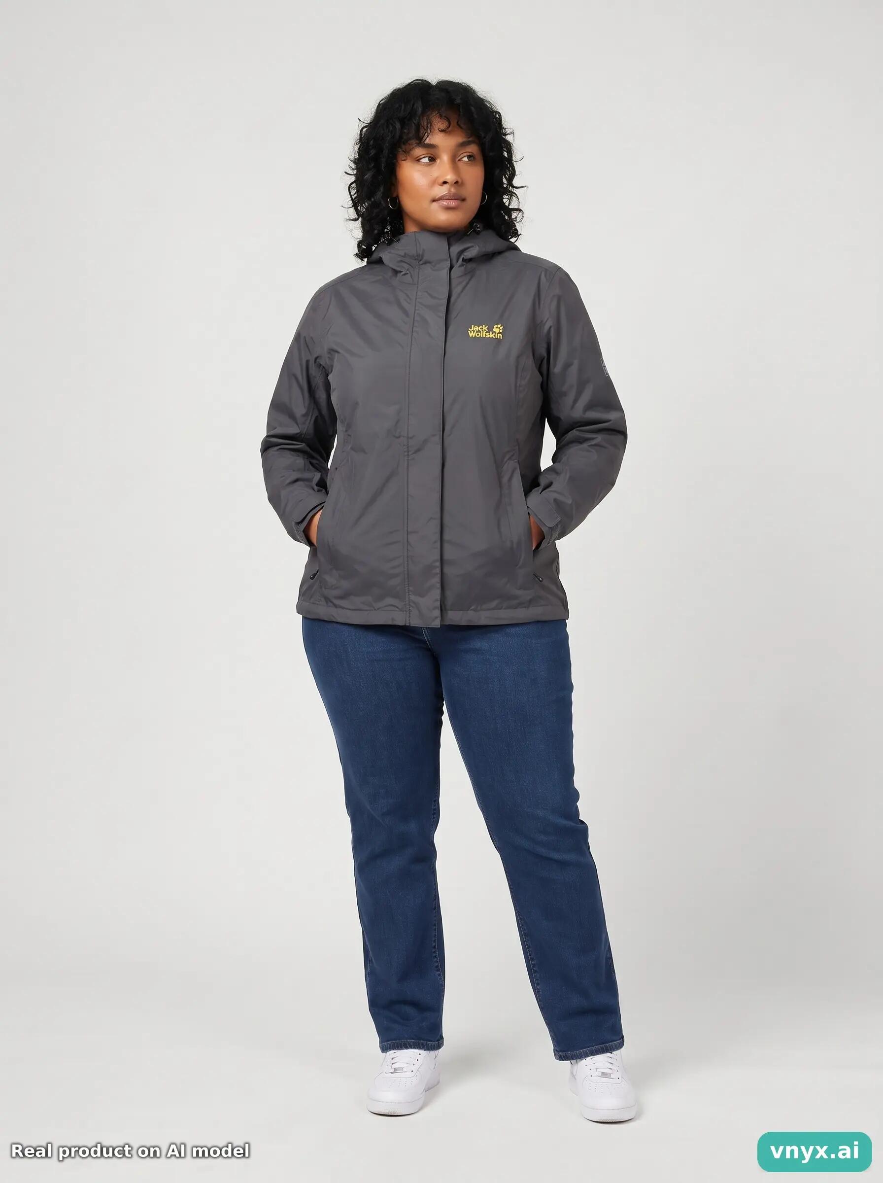 Second Life - Vintage Jack Wolfskin Grey Outdoor Jacket Women L 5/6