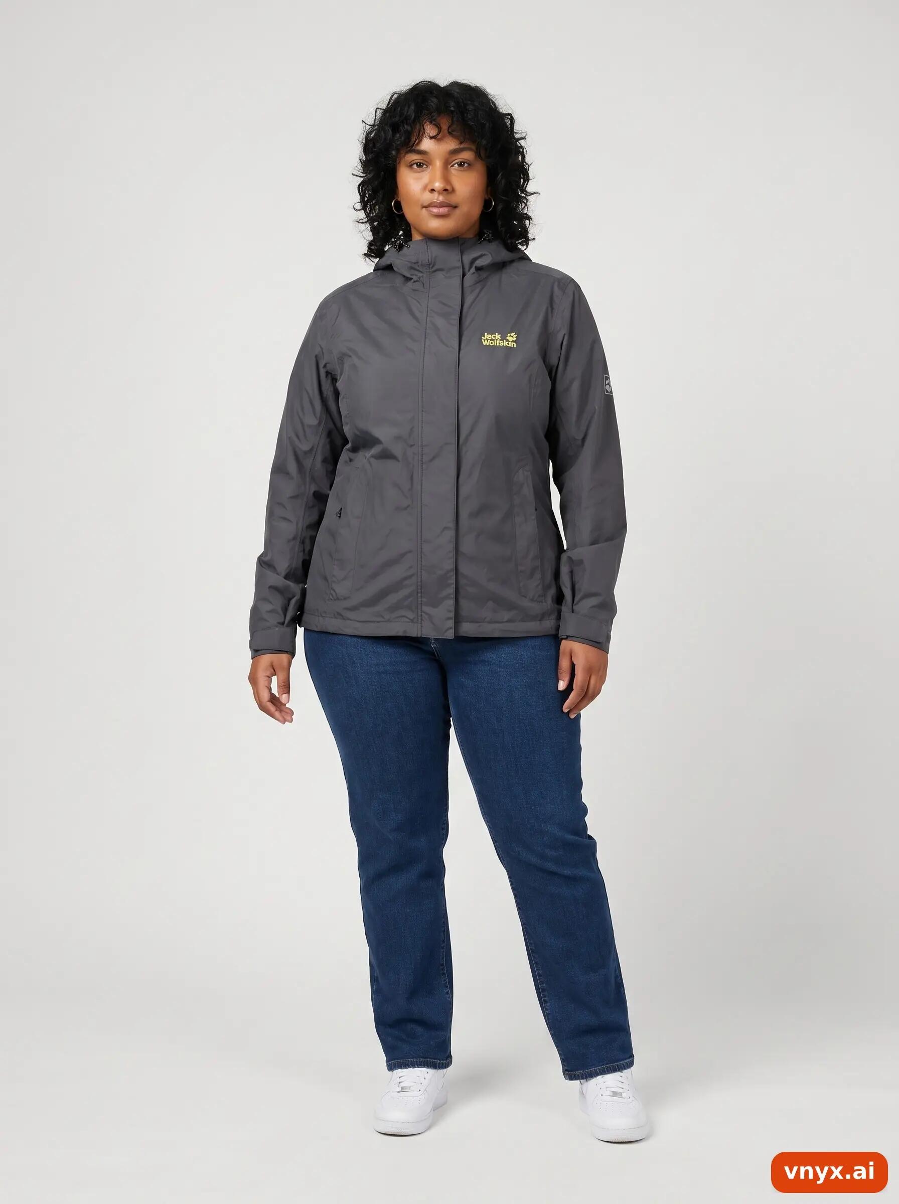 Second Life - Vintage Jack Wolfskin Grey Outdoor Jacket Women L 3/6