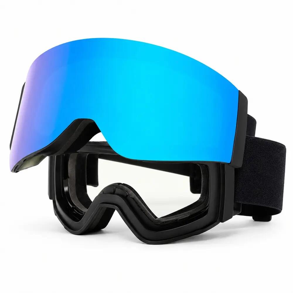 Maschera da Sci e Snowboard Fluor HX049 Lente Ribaltabile Blu Specchiata Unisex 3/5
